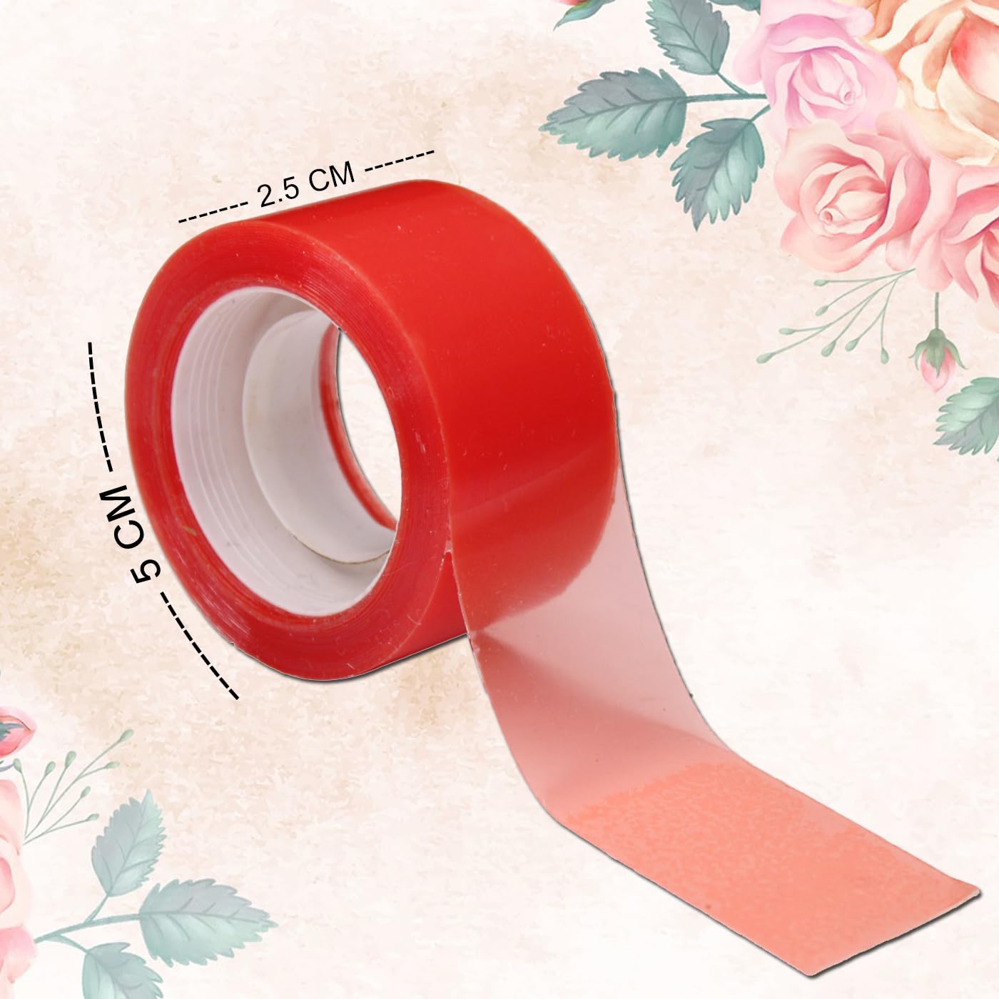 BOXO Transparent Double Sided Hair Wig Tape - Strong Hold for Hair Patch & Toupee - Red Color - Perfect for Daily Wear, Cosplay & Hair Replacement Solutions