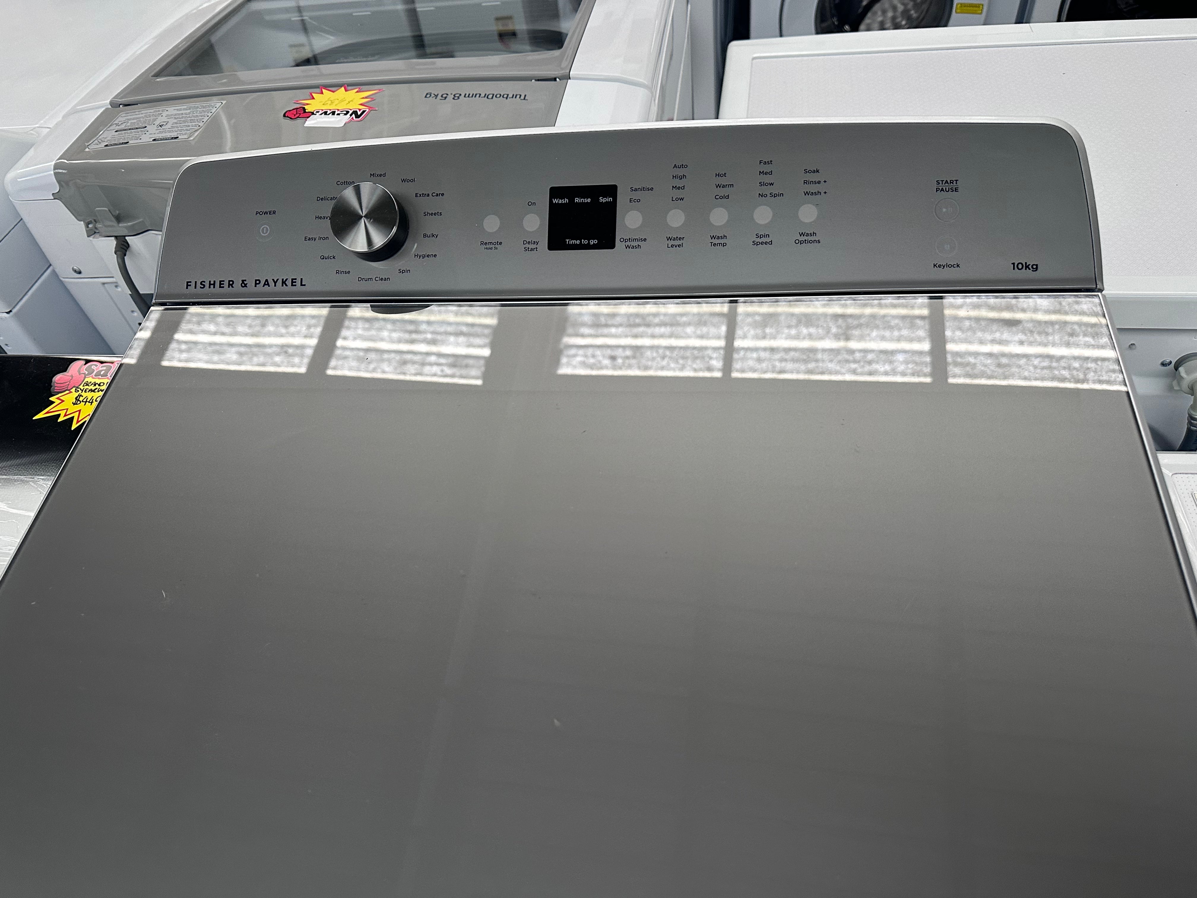 Fisher & Paykel WL1064G1 10kg Top Load Washing Machine - Series 5 Factory Second | Great for Large Families & Laundry Rooms | Energy Efficient & Space Saving Design