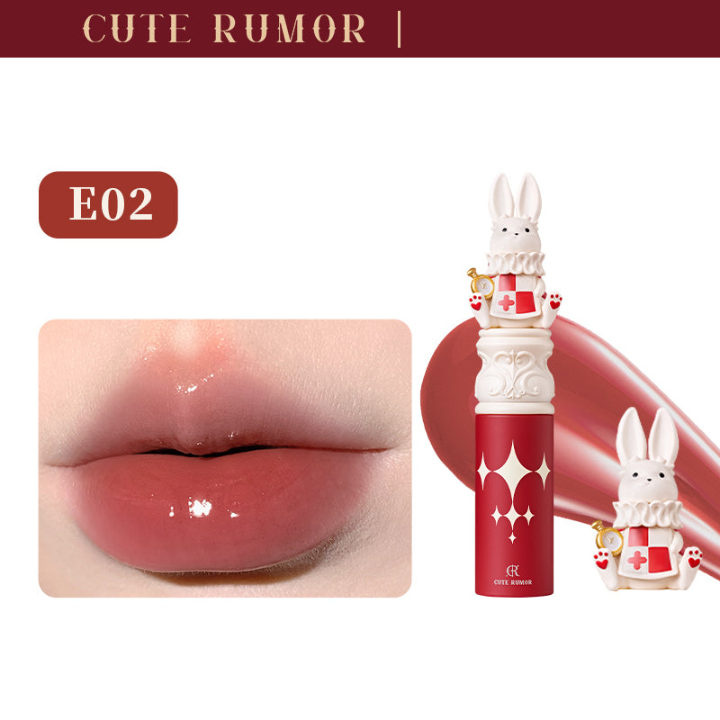 CuteRumor Wonderland White Rabbit Crystal Jelly Lip Gloss - Hydrating & Shiny Lip Gloss for Women, Long Lasting Moisturizing Lip Balm - Perfect for Daily Wear, Parties & Makeup Looks