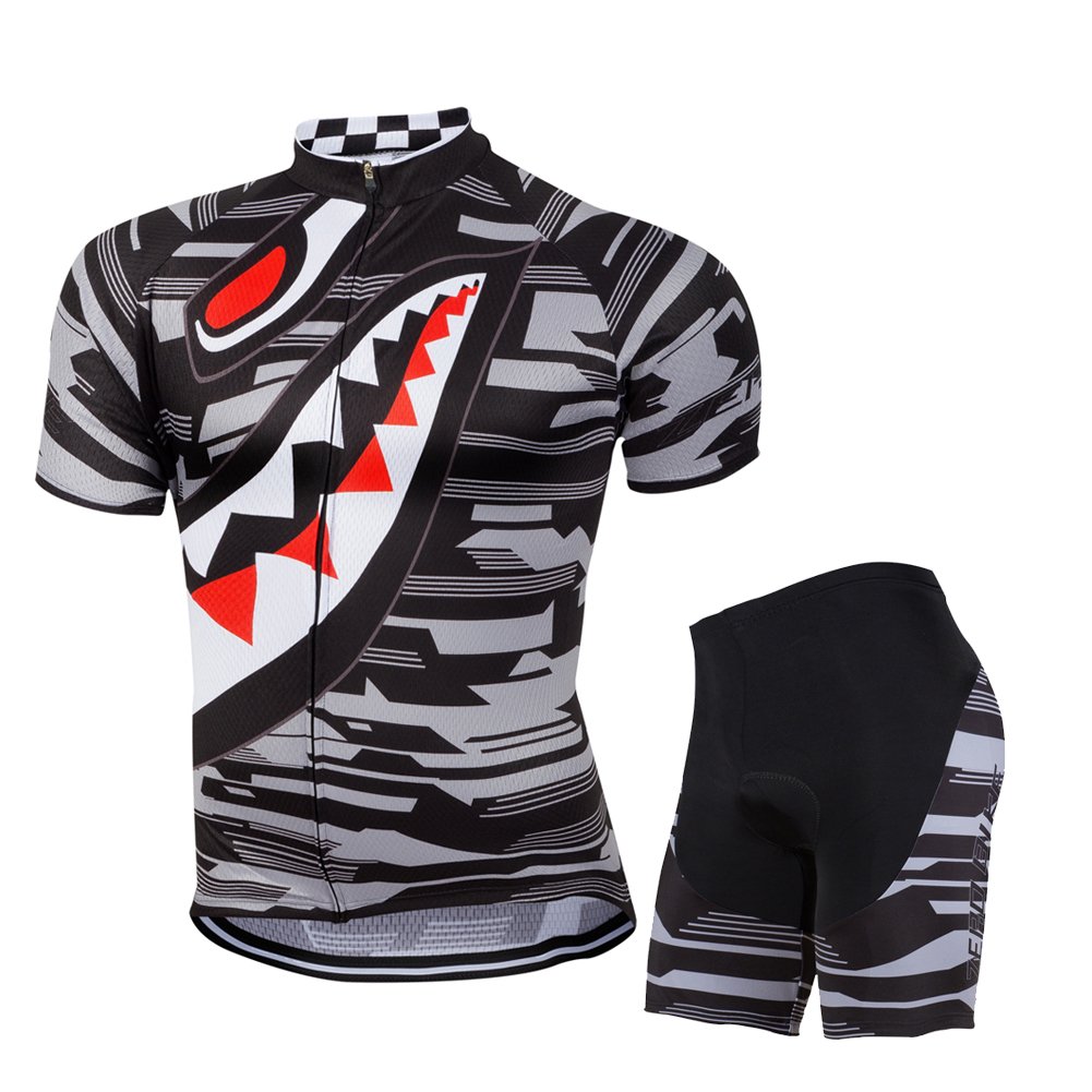 ZEROBIKE Men's Cycling Jersey & Shorts Set - Breathable Quick-Dry Short Sleeve MTB Shirt with 3D Padded Bike Shorts for Mountain Biking & Road Cycling | Perfect for Training, Racing & Outdoor Sports