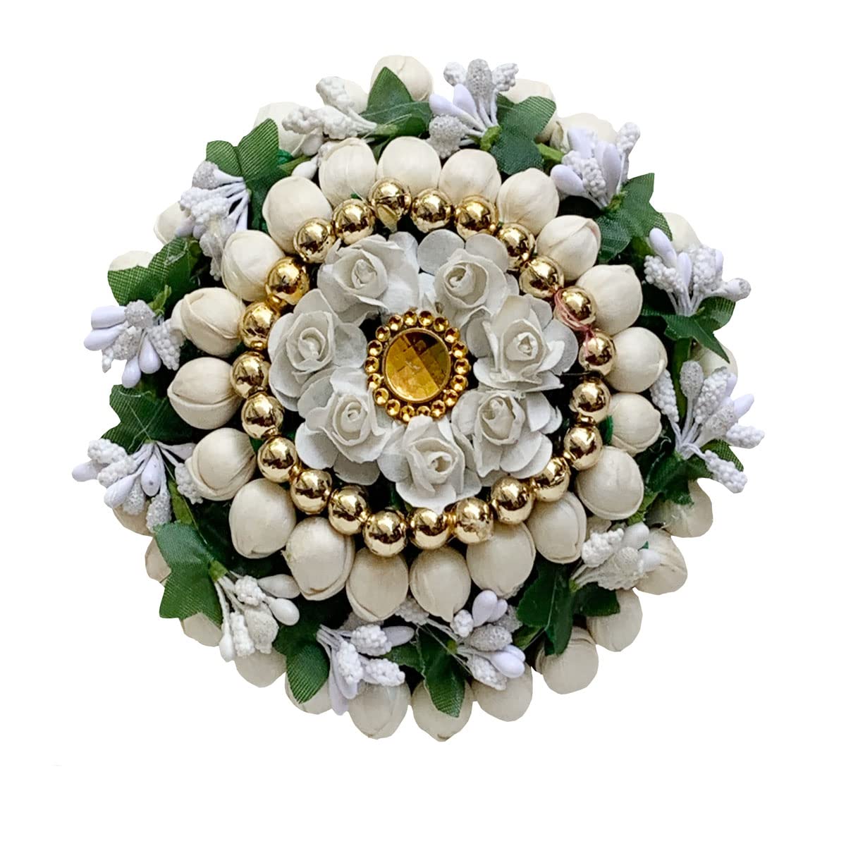 VinshBond Elegant White Flower Juda Gajra Hair Accessory for Women & Girls - Pack of 1 | Perfect for Weddings, Parties & Traditional Indian Hairstyles