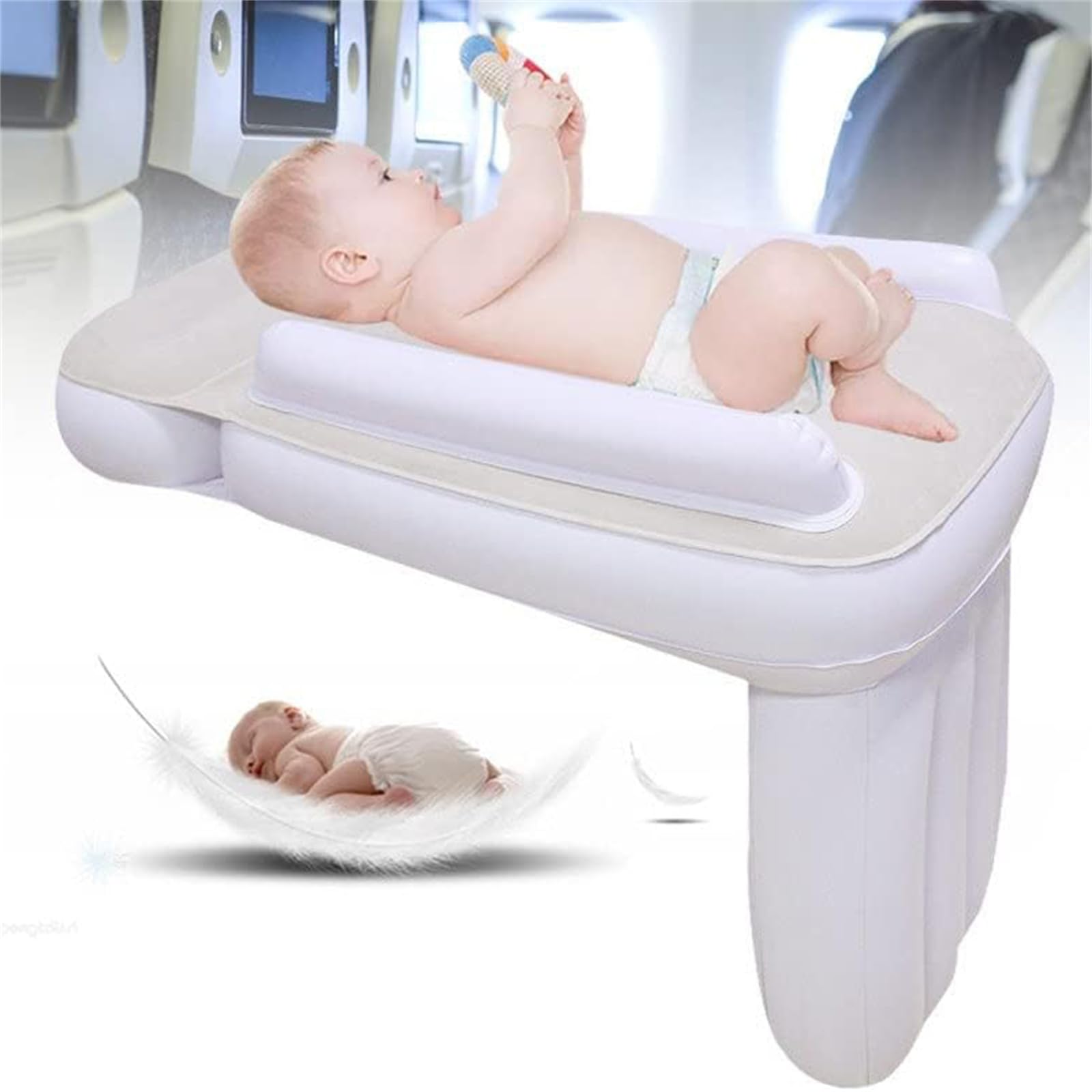 Inflatable Airplane Bed for Kids - Portable Toddler Travel Mattress with Pump for Car, Plane & Camping | Comfortable Back Seat Bed for Indoor & Outdoor Use on Road Trips, Flights & Family Vacations
