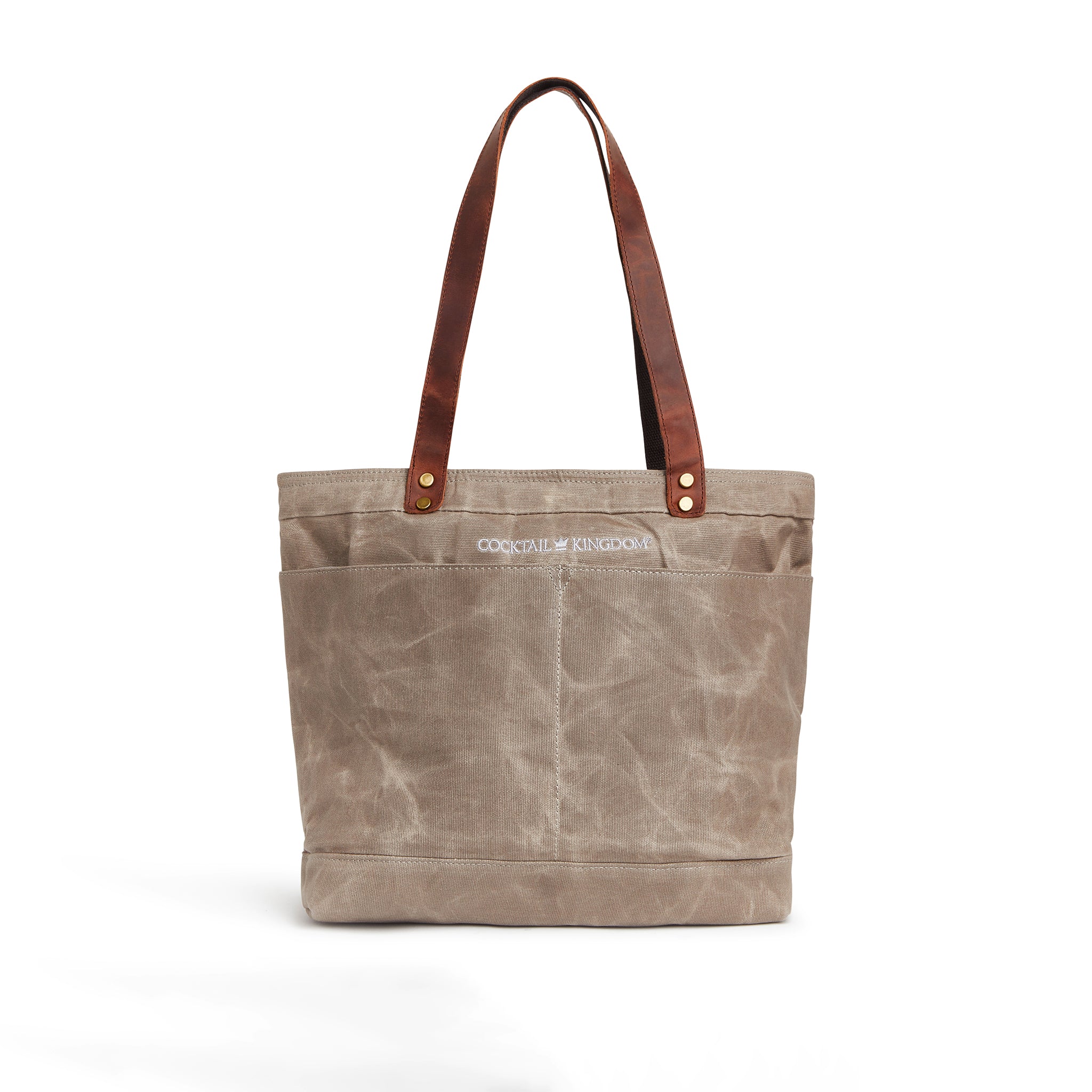 Premium Waxed Canvas Tote Bag - Durable Grey Canvas & Genuine Leather - Perfect for Work, Travel, and Everyday Carry