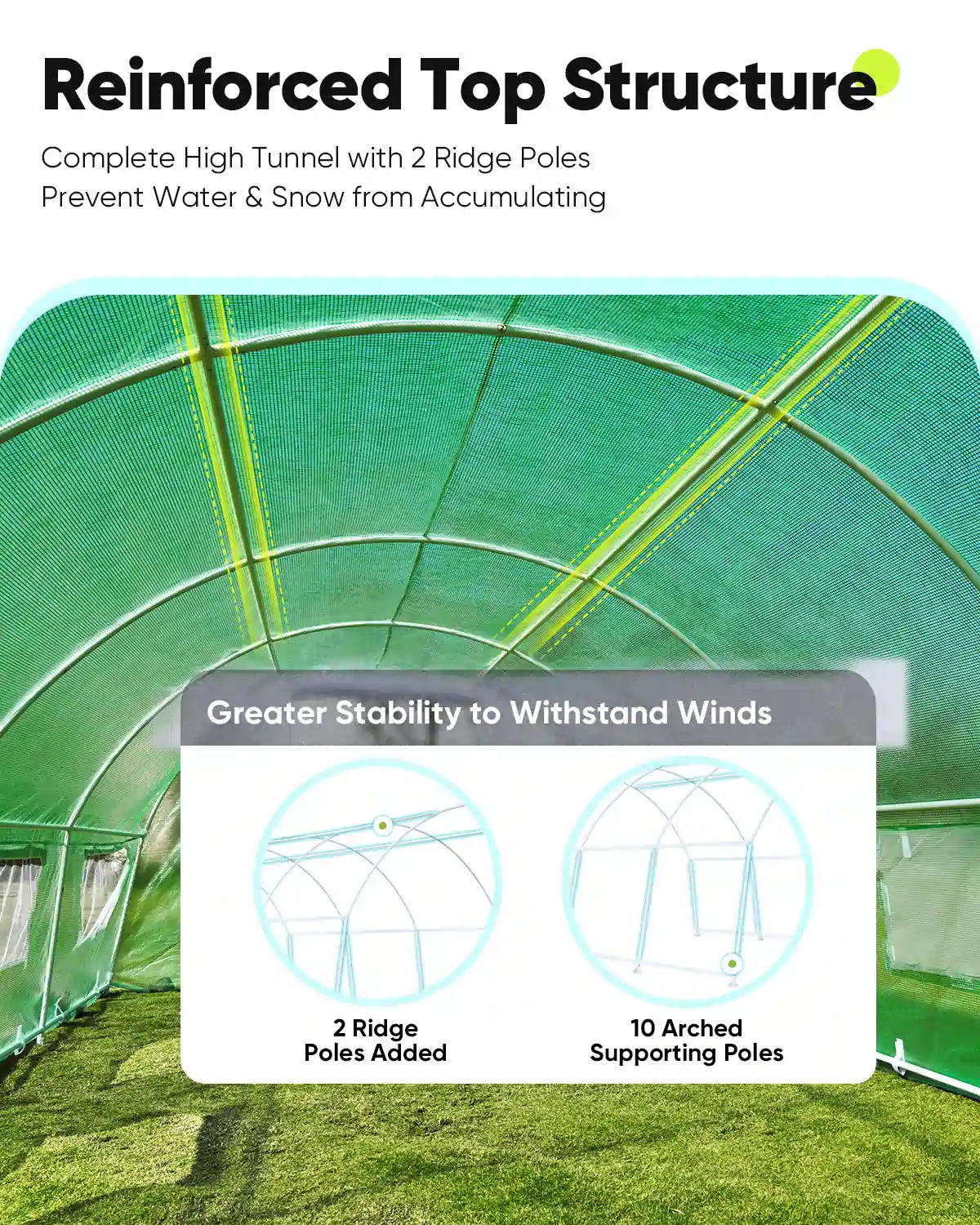 20' x 10' x 6.6' Large Walk-in Greenhouse for Outdoor Gardening - Perfect for Growing Vegetables, Flowers & Plants Year-Round