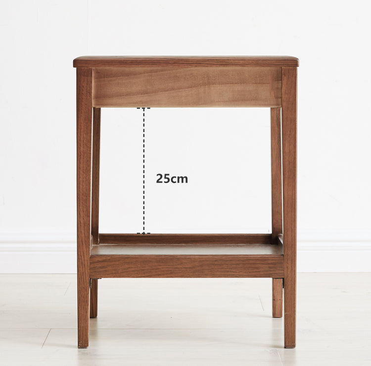 Solid Oak & Black Walnut Wood Side Cabinet - Rustic Nightstand, Entryway Storage, or Bathroom Organizer - Handcrafted Wooden Furniture for Home Decor