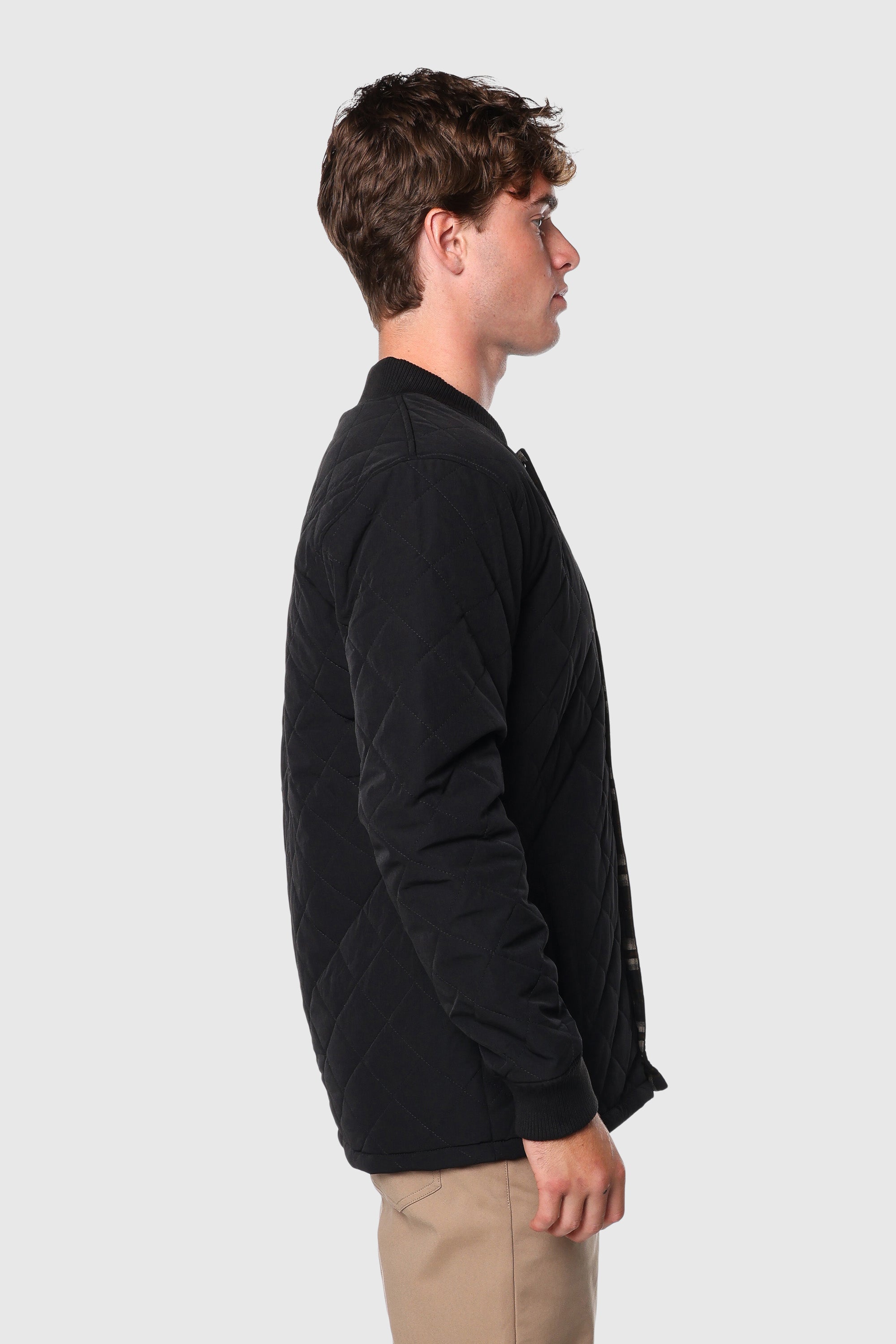 Quilted Bomber Jacket for Men - Stylish Black Puffer Coat with Warm Quilted Design | Perfect for Winter, Fall & Outdoor Activities