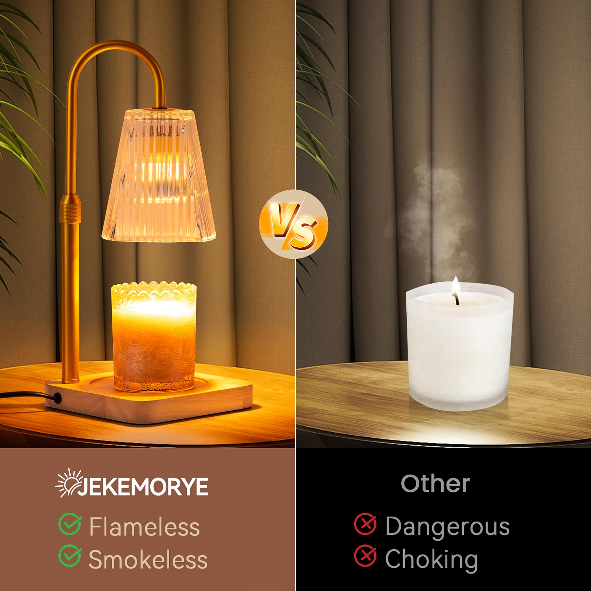 Adjustable Height Candle Warmer Lamp with Timer & 2 Bulbs - Dimmable Electric Wax Melter Heater for Small Jar Candles - Perfect Gift for Women, Mom, Birthday - Home & Desk Decor for Relaxation & Aromatherapy