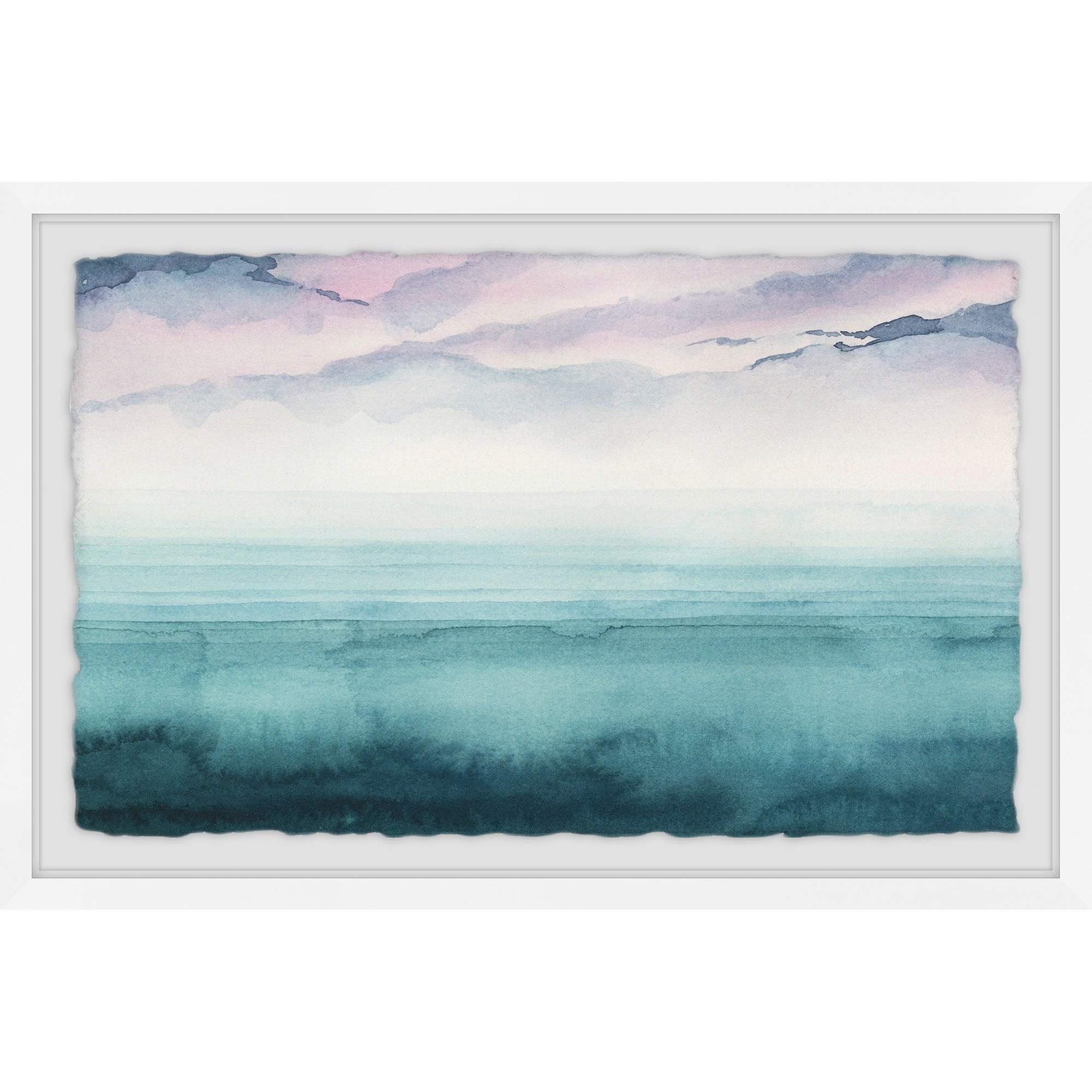 Handmade Dusk on The Bay IV Framed Print 24x16 - Marmont Hill Coastal Wall Art for Living Room, Bedroom & Office Decor