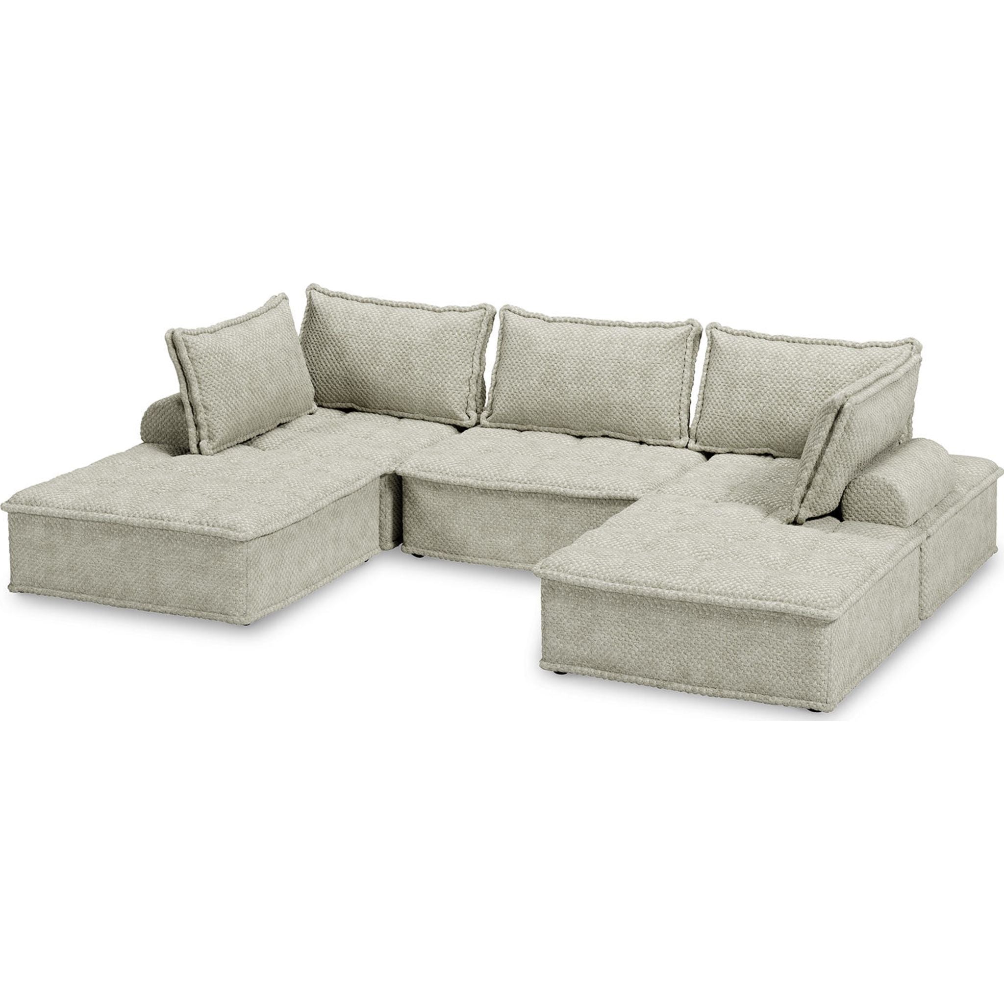 5-Piece Modular Sectional Sofa Set - Modern L-Shaped Couch with Reversible Chaise for Living Room, Family Room & Home Theater