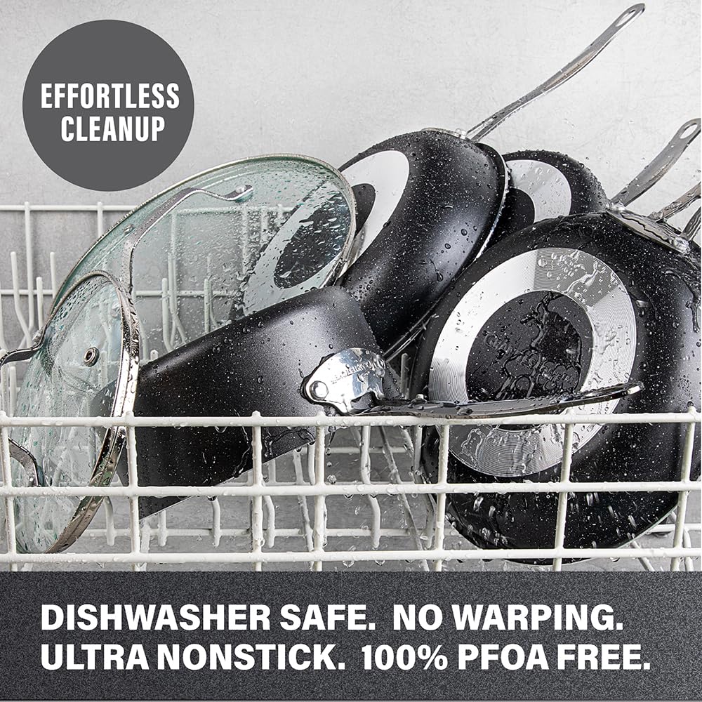 Granitestone 5.5 Quart Nonstick Sauté Pan with Lid - Oven Safe Deep Frying Skillet, Large Cookware for Stovetop & Dishwasher, PFOA Free - Perfect for Searing, Frying, Baking & Family Meals