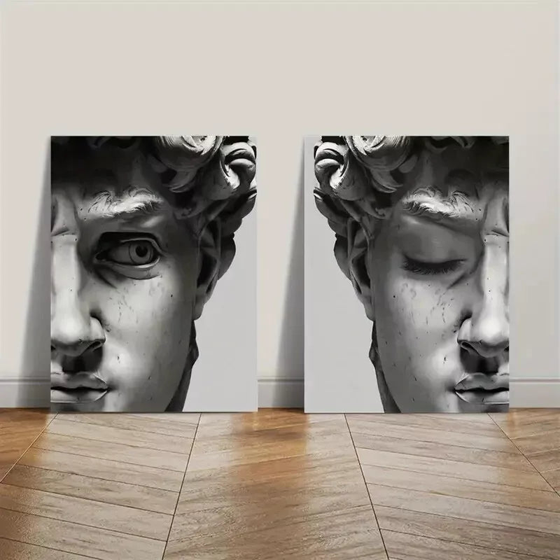 2-Piece Interesting Plaster Statue Wall Art Decor - 50x75cm Framed Canvas Painting | High Quality Print | 100% Australian Made | Ready to Hang | Perfect for Living Room, Bedroom & Office Decor