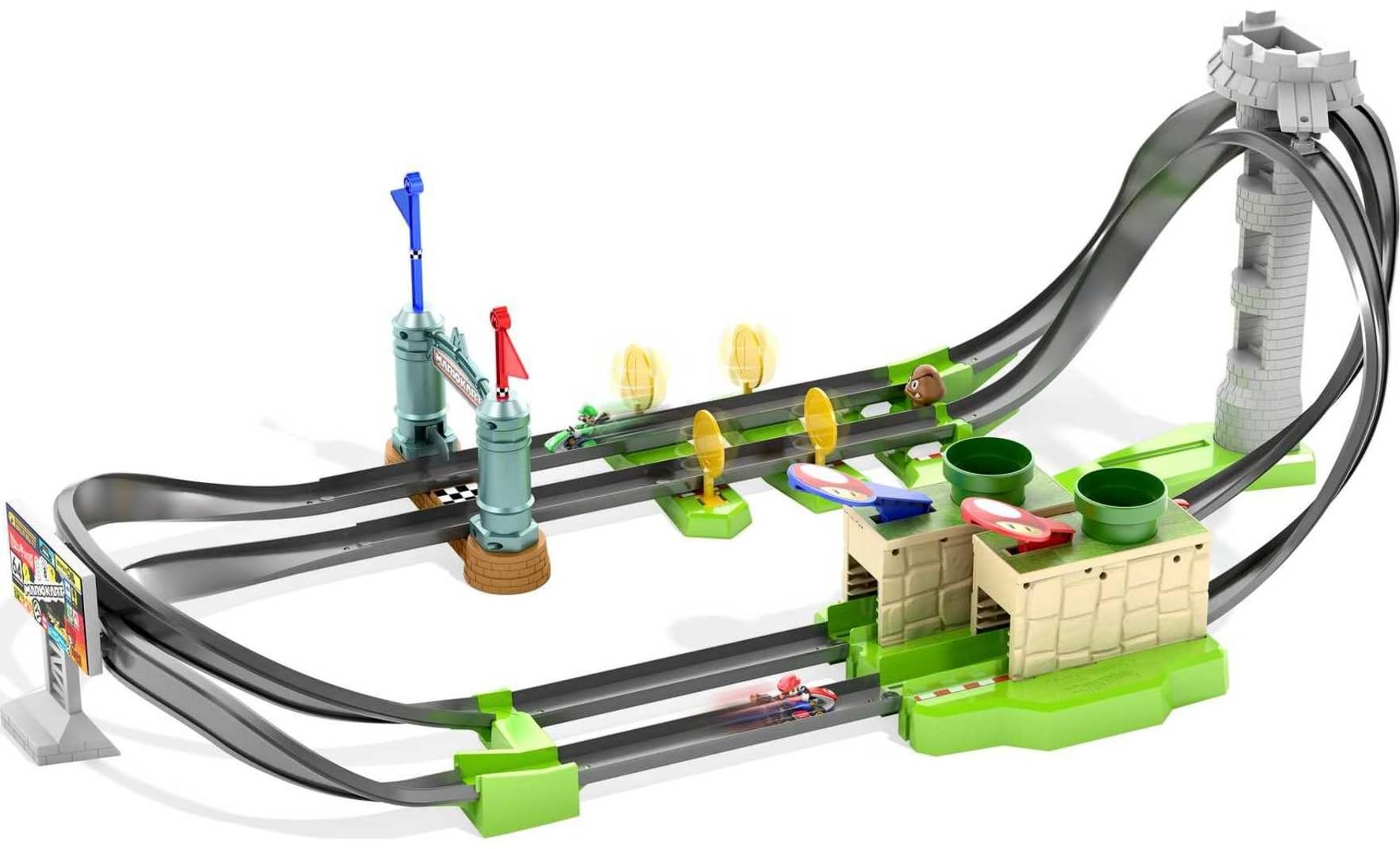 Hot Wheels Mario Kart Circuit Lite Track Set - Race Toy for Kids with 2 Cars - Perfect for Indoor Play & Birthday Gifts