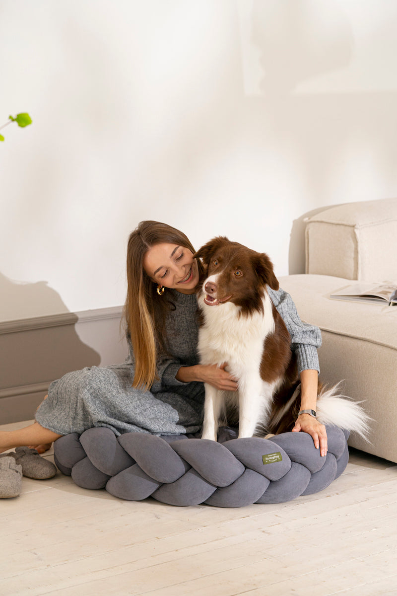 Premium Orthopedic Dog Bed for Large Dogs - Pony Kolosony Dark Gray - Waterproof & Chew-Resistant - Ideal for Home, Crate, or Travel Use
