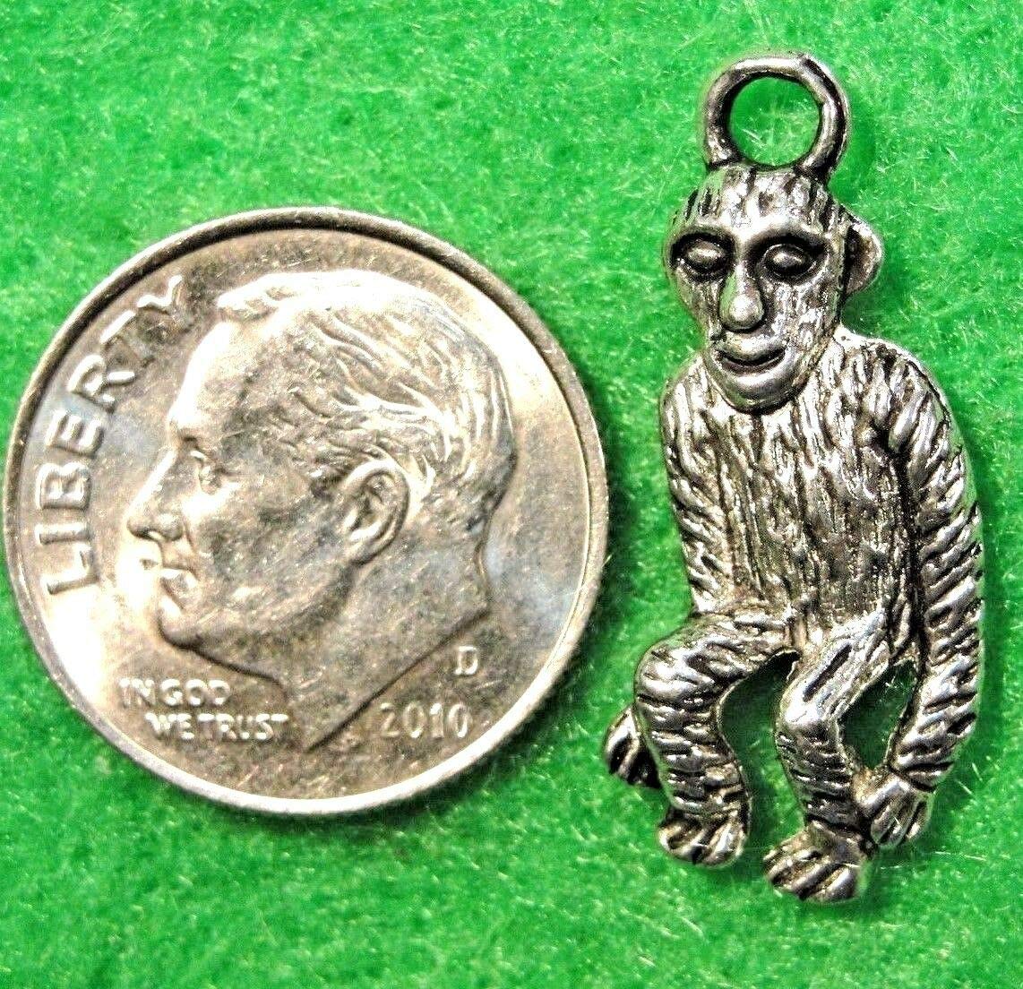 10Pcs Tibetan Silver 3D Monkey Charms - Animal Pendants for Jewelry Making, DIY Crafts, Bracelets & Earrings (AN044) | Perfect for Boho Style Accessories, Gift Giving & Handmade Projects
