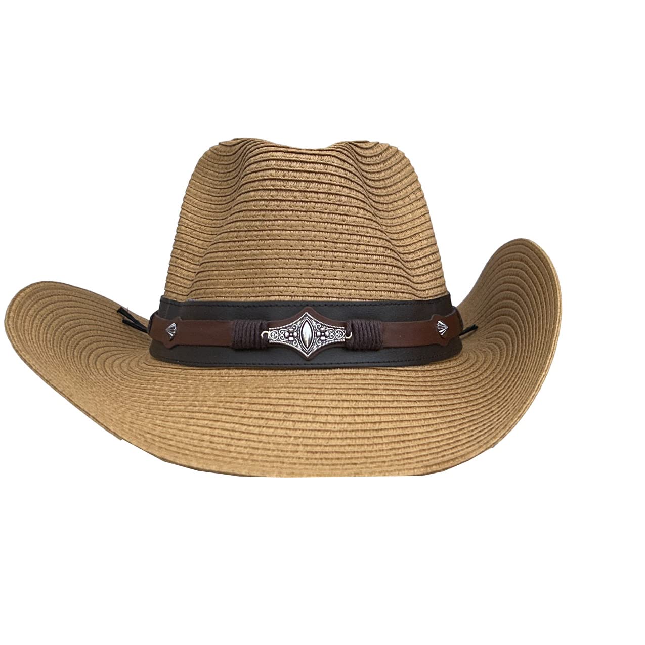 Stylish Straw Cowboy Hat for Men & Women - Classic Western Sun Hat with Wide Brim - Perfect for Rodeo, Beach, Outdoor & Country Events