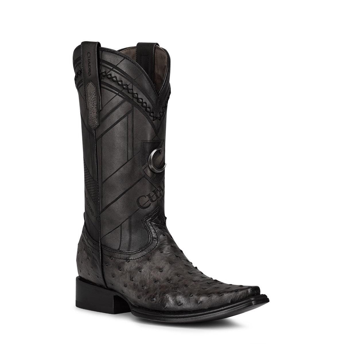Men's Cuadra Grey Dress Cowboy Ostrich Leather Boots - Western Style Fashion for Rodeo, Country Dance & Casual Wear