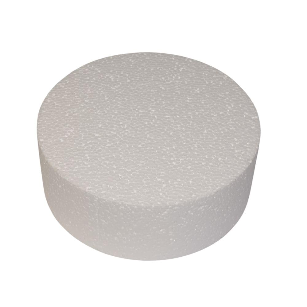 Golda's Kitchen 8x3 Inch White Dummy Cake - Fake Styrofoam Wedding Cake for Display, Photography & Dessert Table Decor