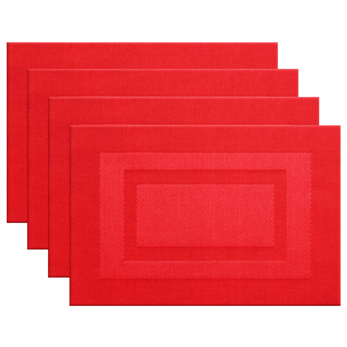 PIGCHCY 4-Pack Durable Vinyl Placemats for Dining Table - Washable Woven Kitchen Placemats Set (18