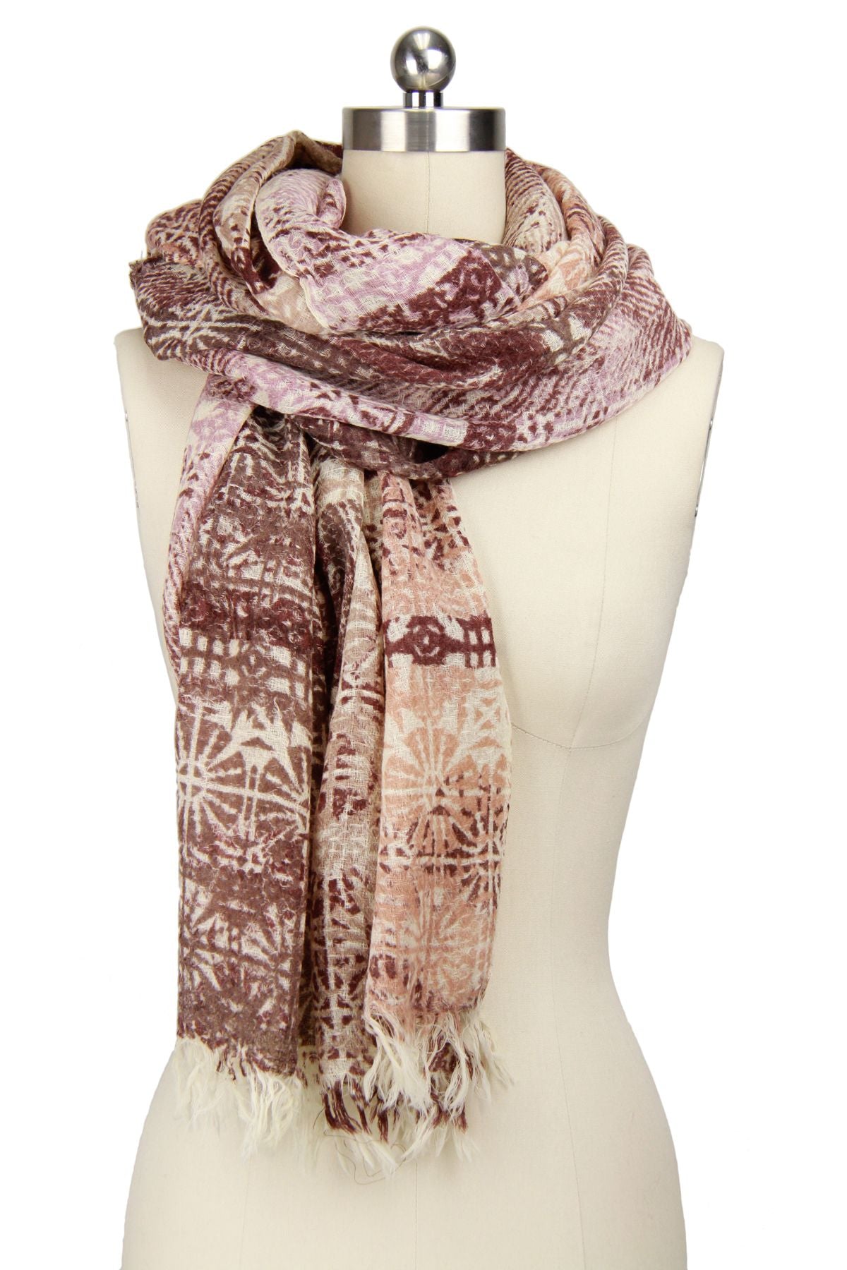 Luxury Silk Wool Blend Patterned Scarf for Women - Soft Warm Winter Fashion Accessory - Perfect for Office, Travel & Special Occasions