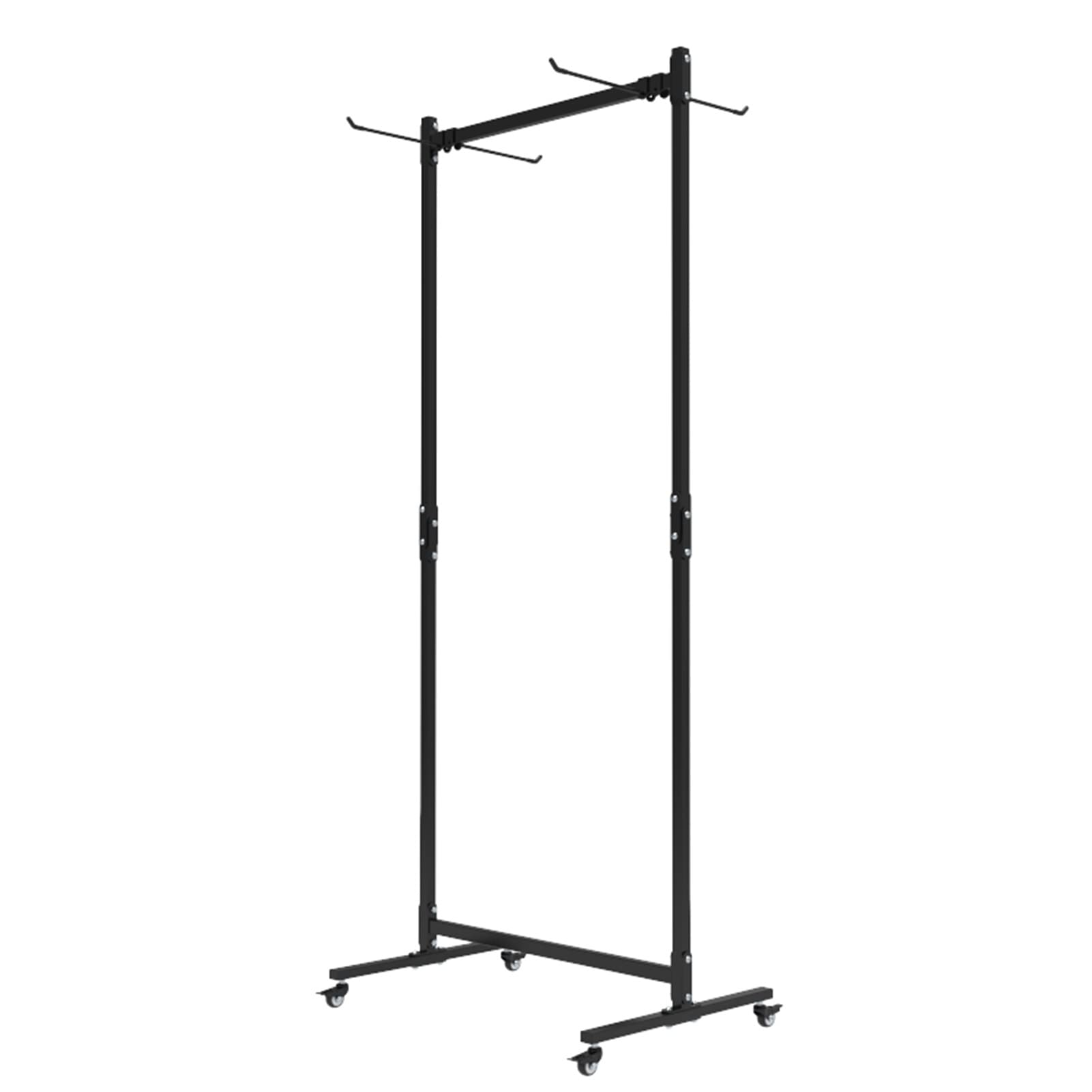 Adjustable Black Yoga Mat Holder with Wheels - Multi-Purpose Floor Stand & Hanging Rack for Exercise Mats, Jump Ropes | Perfect for Home Gym, Yoga Studio & Fitness Storage Organization