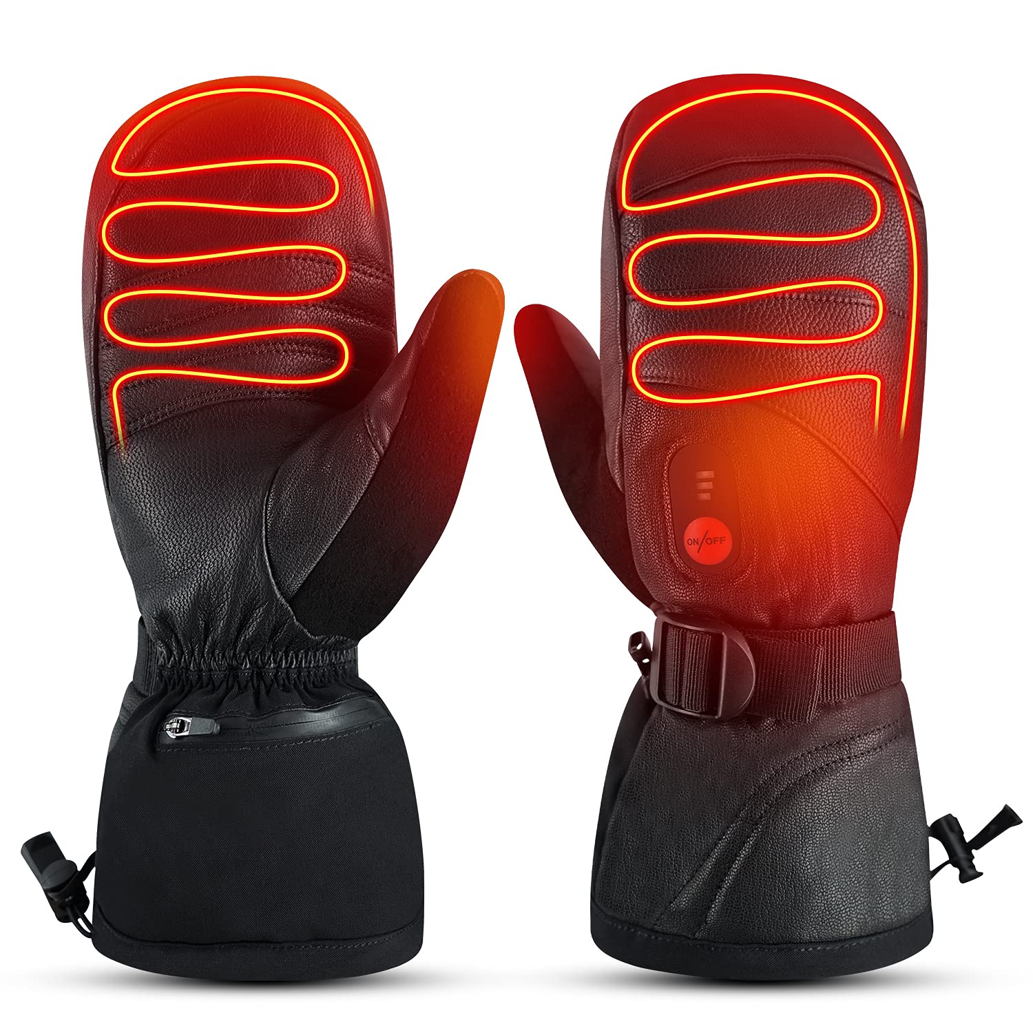 Day Wolf Heated Gloves for Men & Women - 7.4V 2200mAh Rechargeable Battery, Waterproof Winter Gloves for Skiing, Snowboarding, Camping, Hiking & Motorcycle Riding - Warm Electric Mittens for Cold Weather Outdoor Activities