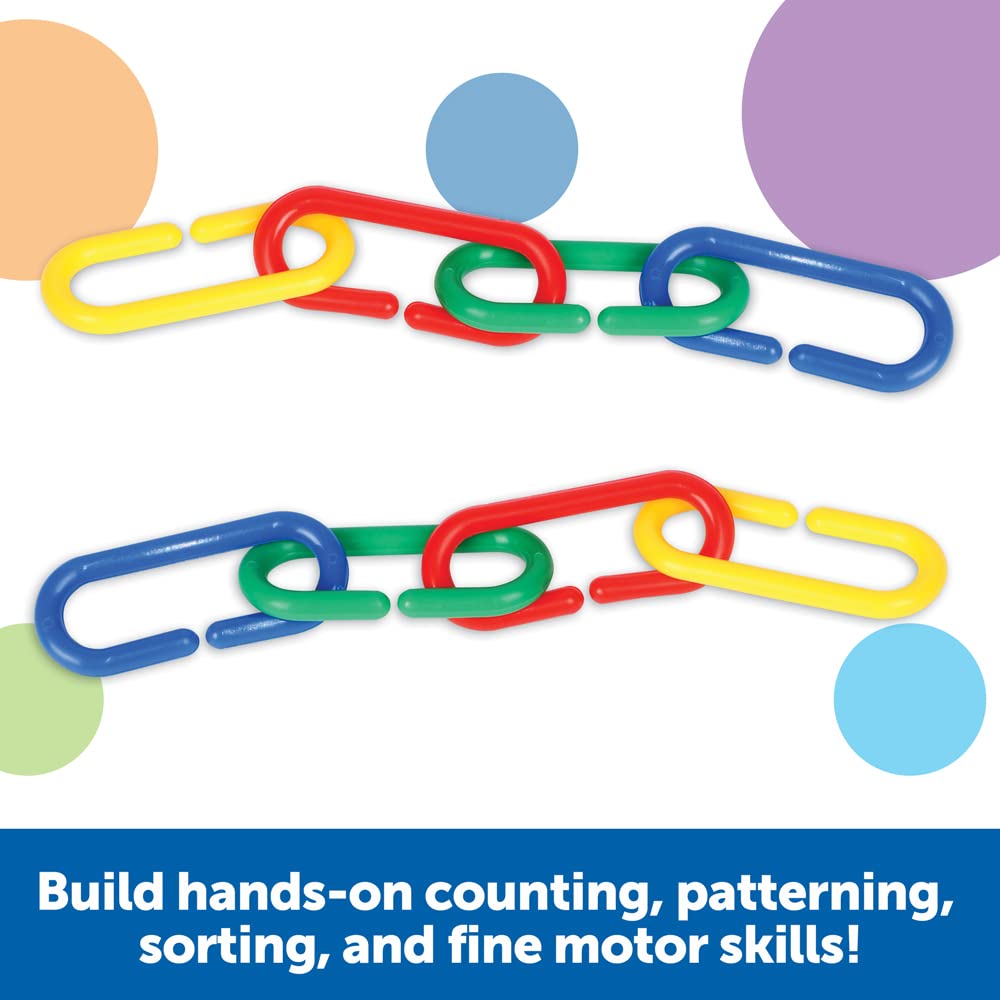 Learning Resources Link 'N' Learn Links - 500 Piece Educational Toy Set for Preschoolers Ages 3+, Toddler Fine Motor Skills Development, Classroom & Homeschool Supplies | Perfect for Counting, Sorting & Creative Play Activities