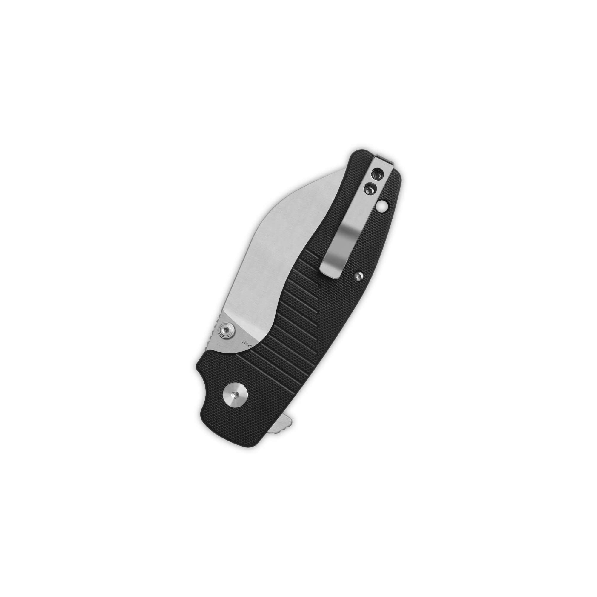 QSP Chefmaster Liner Lock Pocket Knife - 14C28N Stainless Steel Blade with Black G10 Handle - EDC, Camping, Hiking & Outdoor Survival Tool