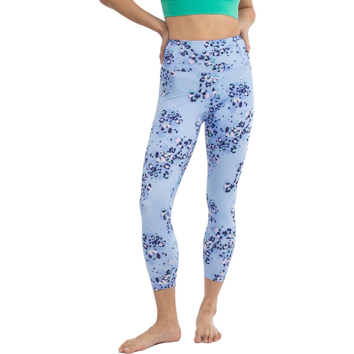 Nanette Lepore Women's Cropped Compression Fit Printed Yoga Pants - High Waisted Workout Leggings for Running, Gym & Lounge