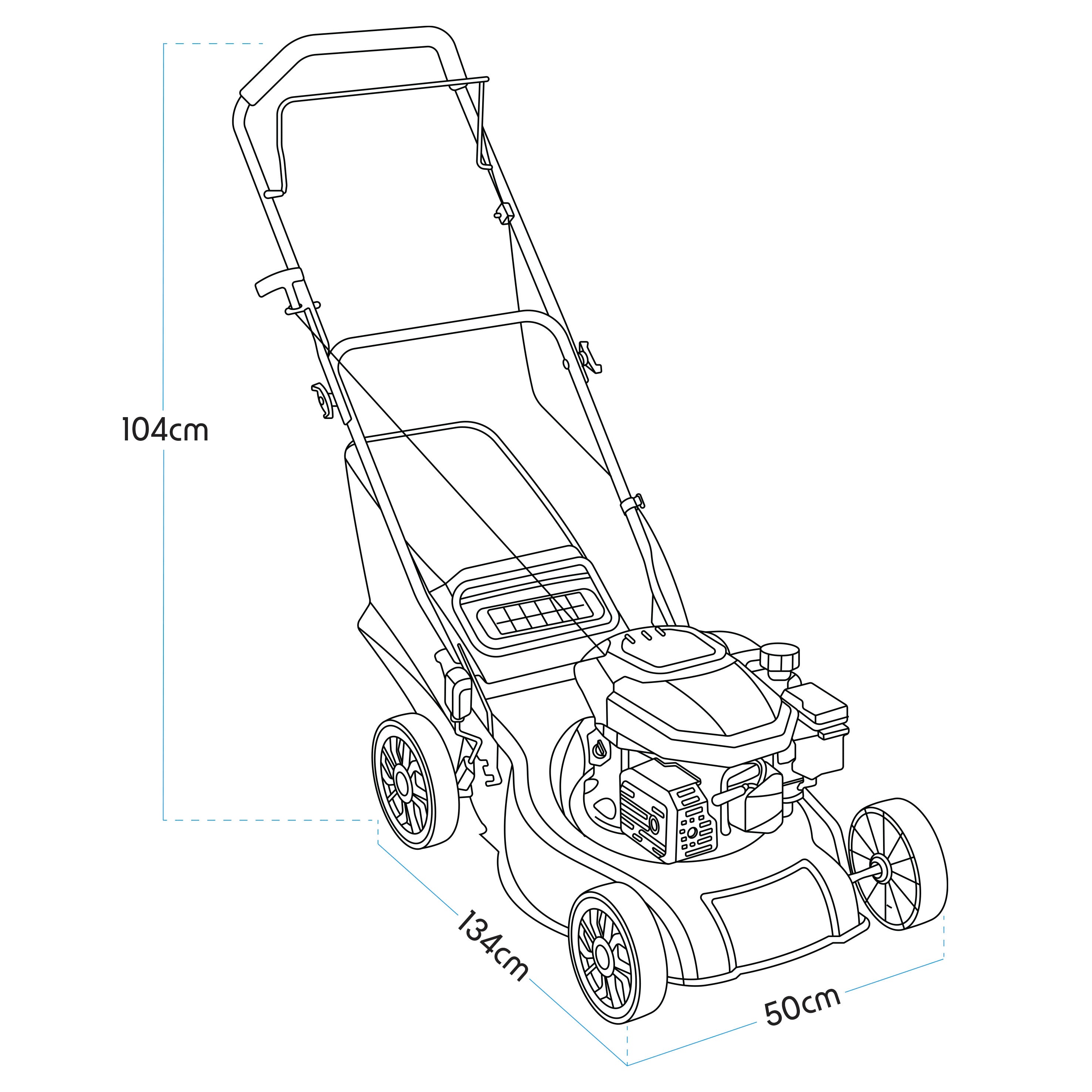 127cc 16-Inch 4-Stroke Gas Powered Push Lawn Mower with 41cm Cutting Width - Ideal for Small to Medium Yards, Home Garden Lawn Care & Landscaping