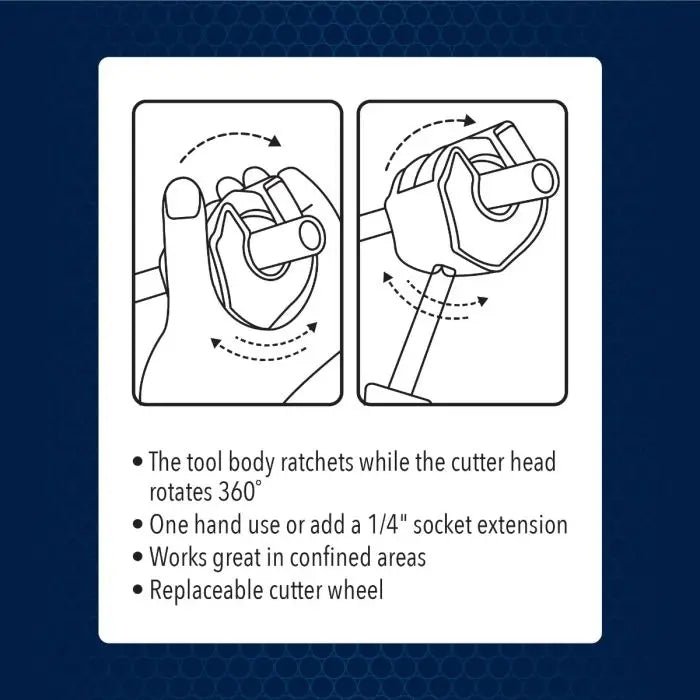 1/2 Inch Ratcheting QuickCut Tubing Cutter - Heavy Duty Copper Pipe Cutter - 6 Pack for Plumbing, HVAC, and DIY Projects