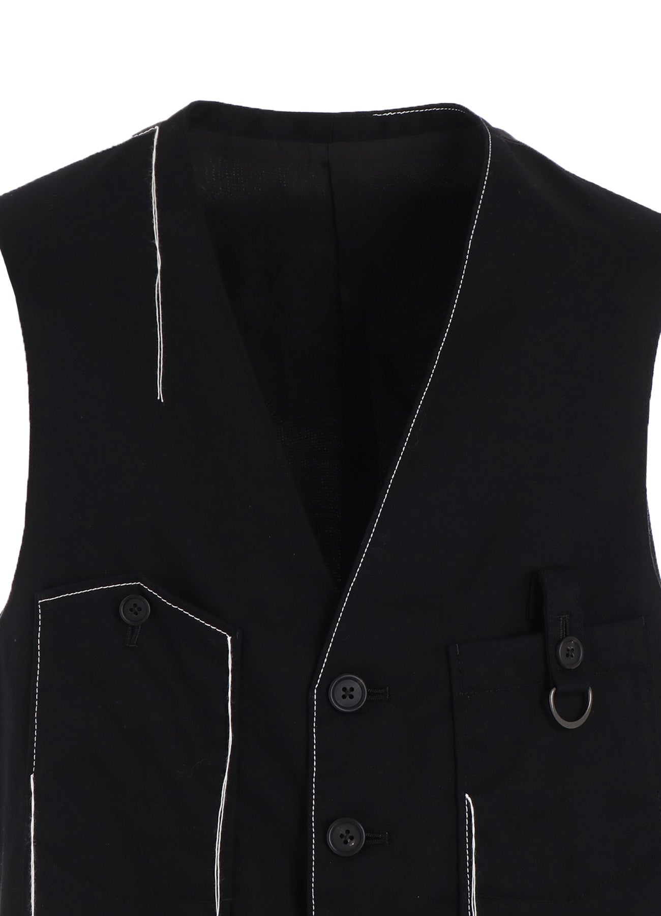 Men's Cotton Twill Work Vest with Color Stitching - Durable & Stylish for Construction, Outdoor Jobs & Casual Wear