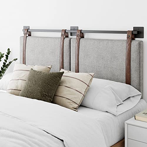 Gray With Brown Faux Leather Straps