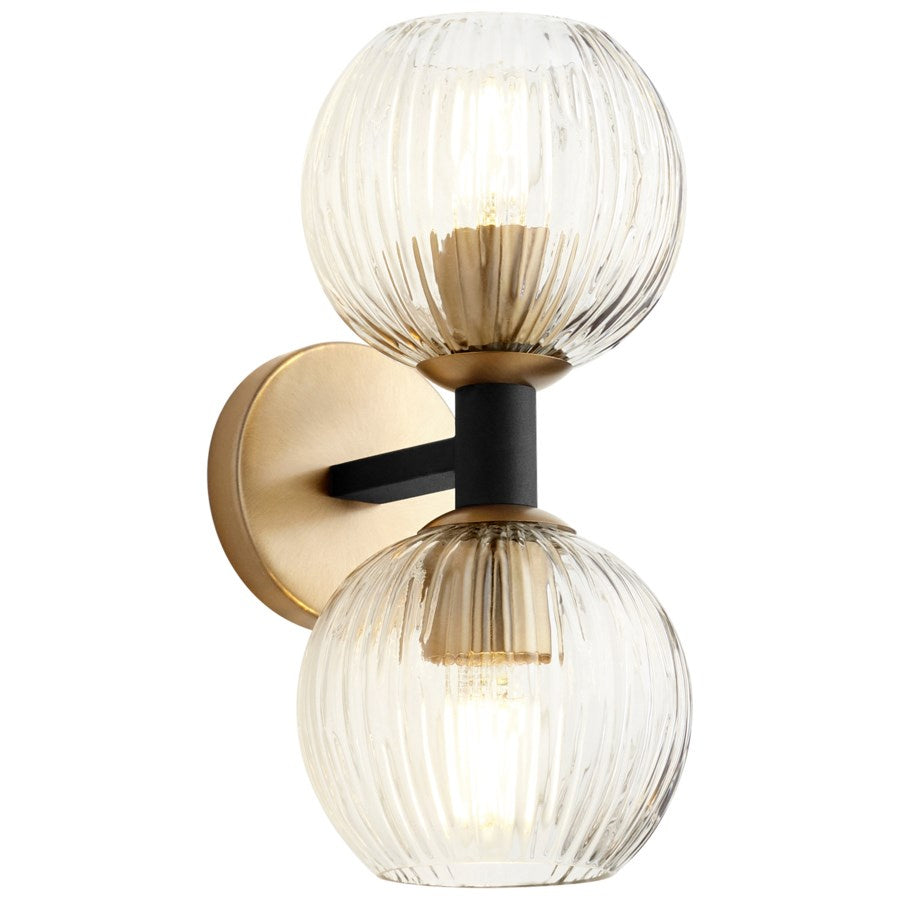 Cyan Design 10964 Helios Wall Mount in Black & Aged Brass - Modern Sconce for Bedroom, Living Room, or Hallway Lighting