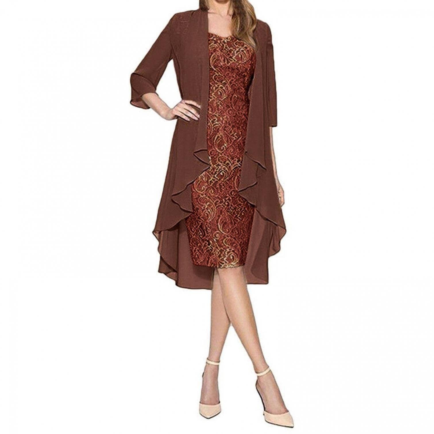 Elegant Long Lace Dress for Women - Plus Size Formal Gown for Wedding, Party & Special Occasions | Mother of The Bride Dress for Evening Events & Celebrations