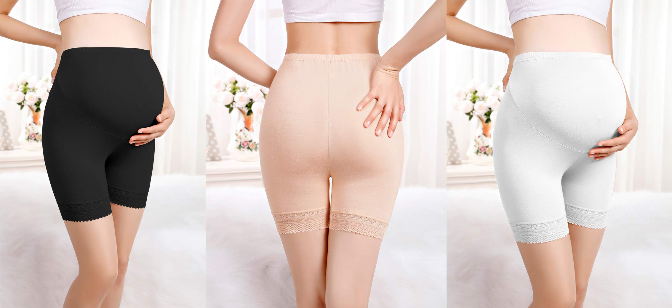 2 Pack Women's Soft Seamless Maternity Boyshorts - Breathable Belly Support Underwear for Pregnancy & Postpartum | Comfortable Shapewear for Everyday Wear, Yoga & Sleeping