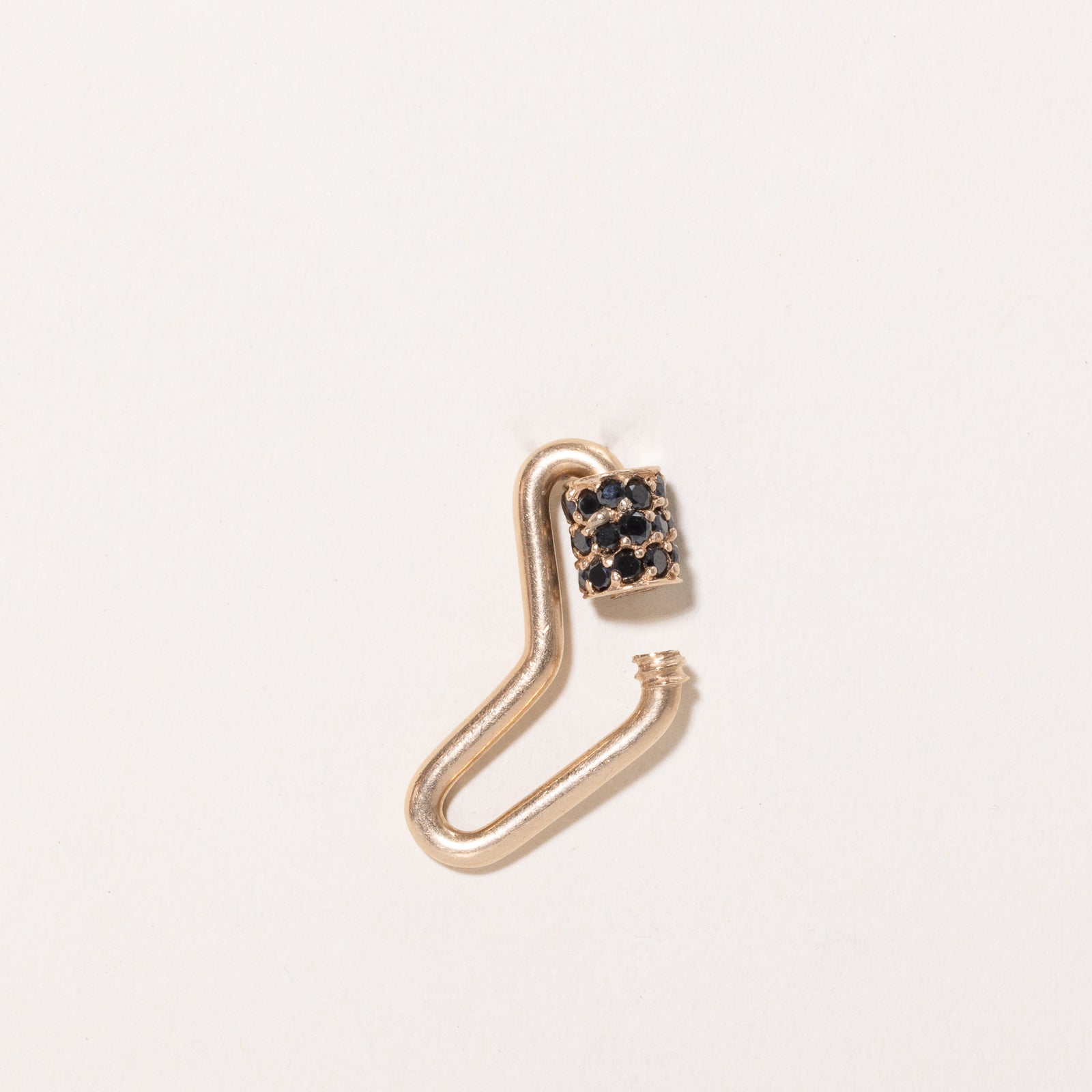 Stunning Marla Aaron Stoned Boomerang Lock with 0.85ctw Black Diamonds - Elegant Jewelry for Women | Perfect for Special Occasions, Date Nights & Luxury Gifts