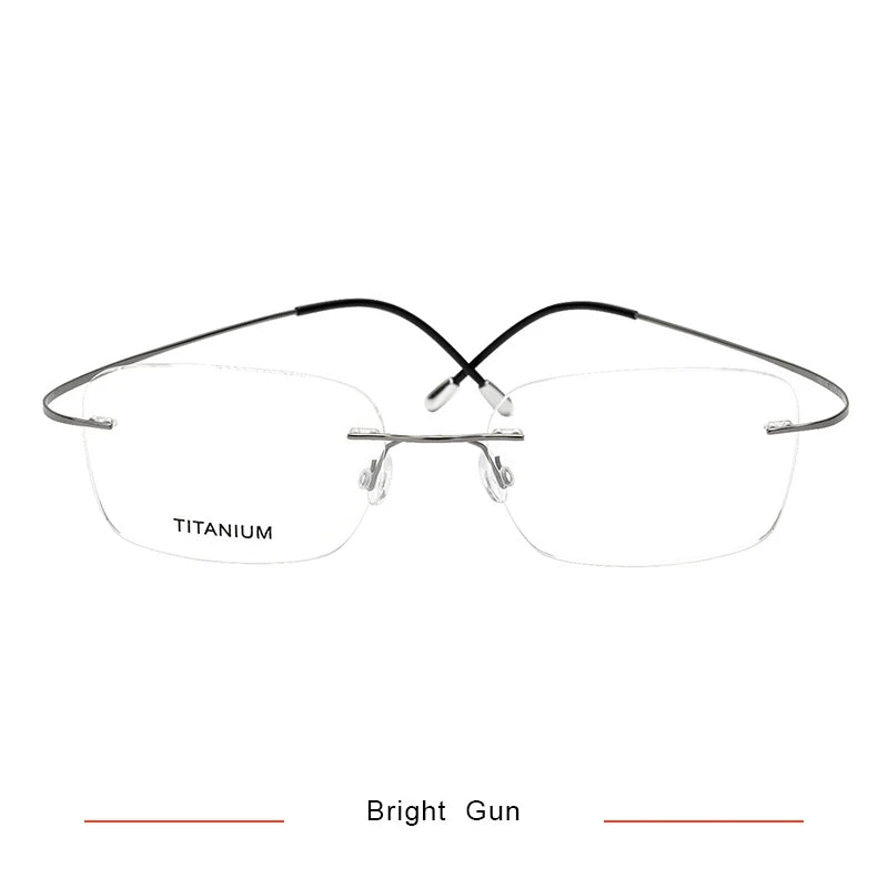 Brightzone Unisex Rimless Square Screwless Titanium Eyeglasses 71616 - Lightweight & Durable Frame for Men & Women - Perfect for Reading, Work & Everyday Use