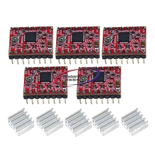 5PCS A4988 Stepper Motor Driver Module - StepStick Compatible for 3D Printers, CNC Machines & DIY Robotics Projects