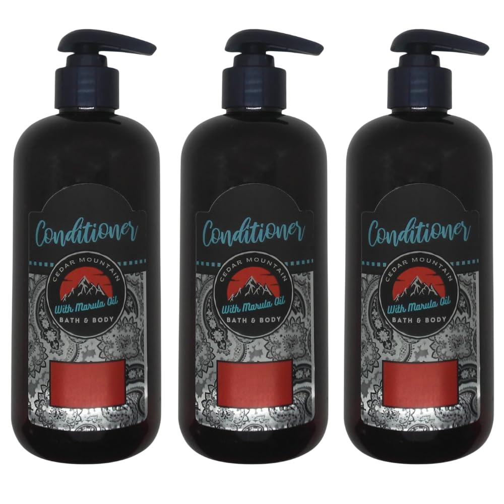 Cedar Mountain Floral Scented Marula Oil Hair Conditioner Variety Pack - Acai Lemon & Rose, Dragon Fruit & Hibiscus, Raspberry & Plum Blossom - Deep Hydration for Dry, Damaged Hair - Perfect for Daily Use, Salon-Quality Treatment at Home