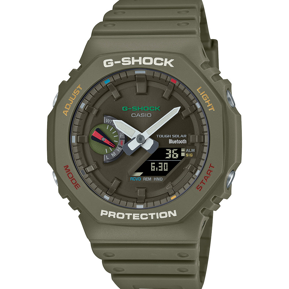 Casio G-Shock GAB2100FC-3A Digital Analog Watch - Khaki Color, Shock Resistant, Solar Powered - Perfect for Outdoor Adventures, Sports & Daily Wear