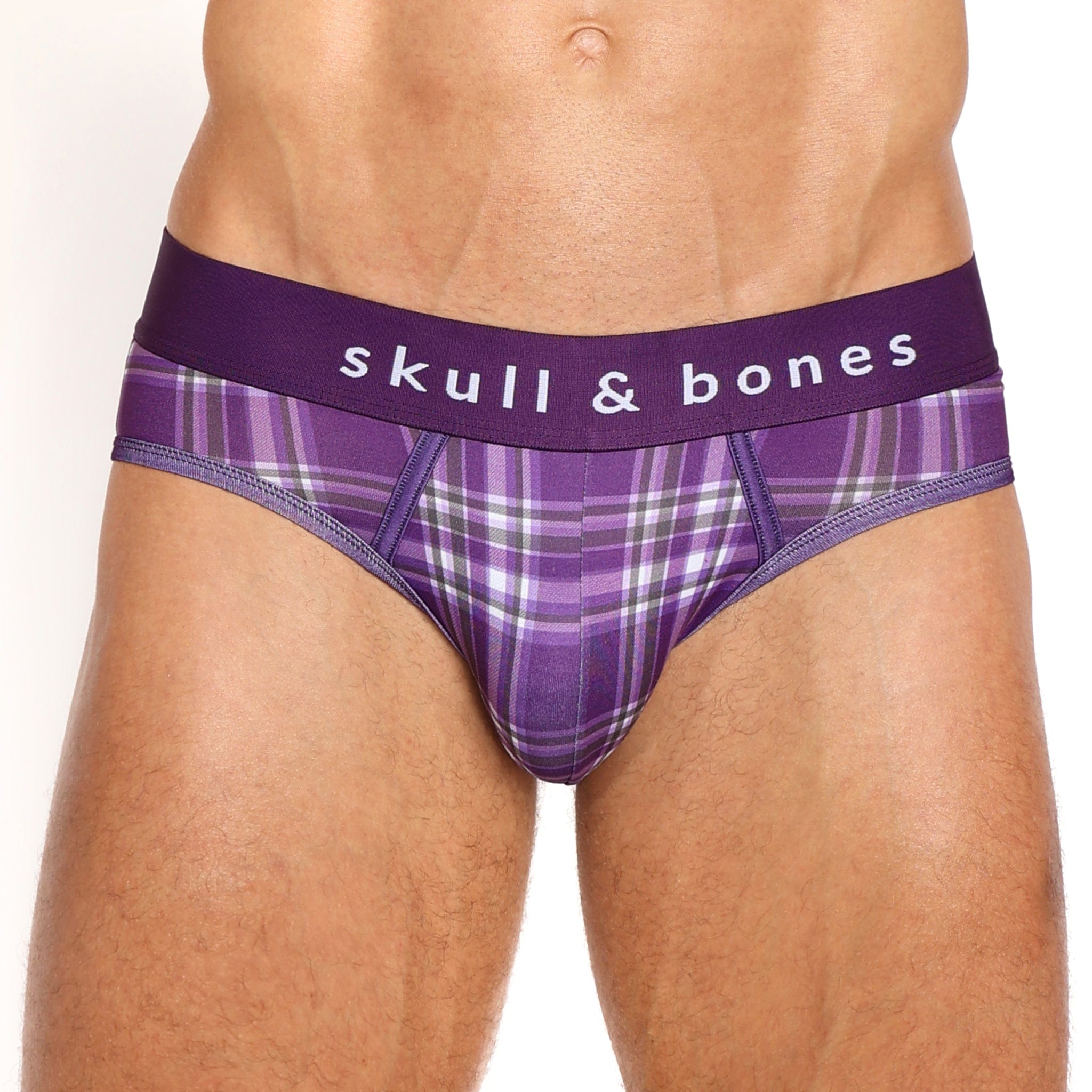 **Stylish Purple Tartan Plaid Briefs for Men - Comfortable & Trendy Underwear for Casual Wear & Everyday Use**