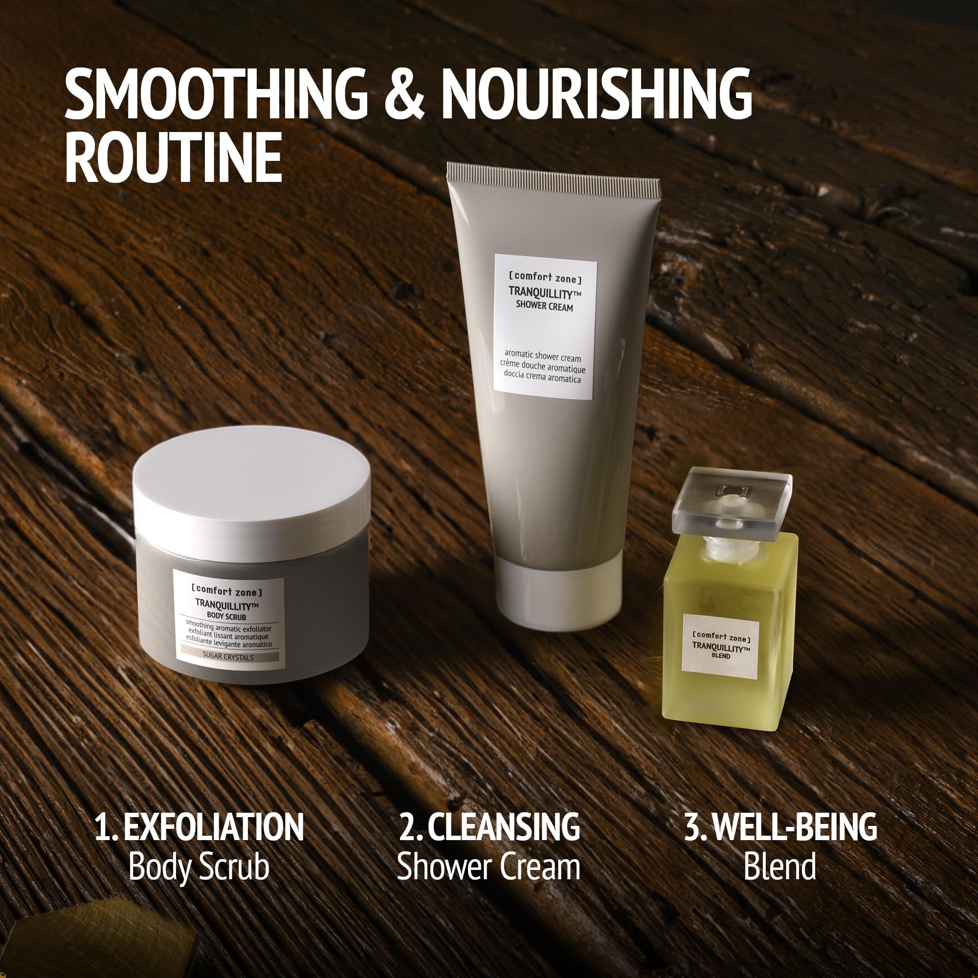 Comfort Zone Tranquillity Body Scrub 270ml - Exfoliating & Hydrating Body Wash for Smooth Skin - Perfect for Spa Day & Self-Care Routine