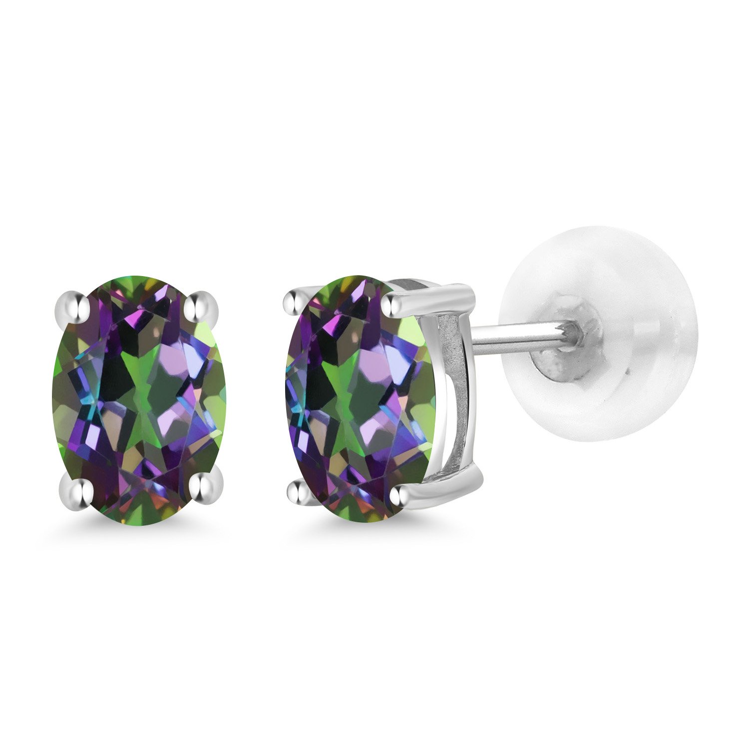 14K Gold Oval Gemstone Birthstone Stud Earrings for Women & Men | 6x4mm Oval Cut | Fine Jewelry Gifts for Her, Mom, Wife | Wedding, Anniversary, Birthday Gift Idea