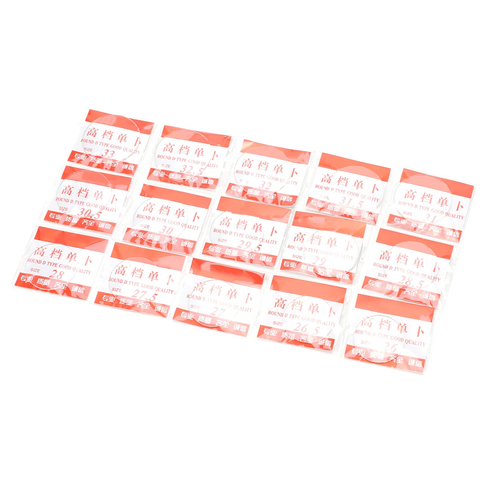 26-33mm Mineral Watch Glass Lens - 15Pcs Replacement Watch Crystal Lens for Watch Repair & Laboratory Tools | Durable Watch Accessories for DIY Watchmaking & Science Experiments