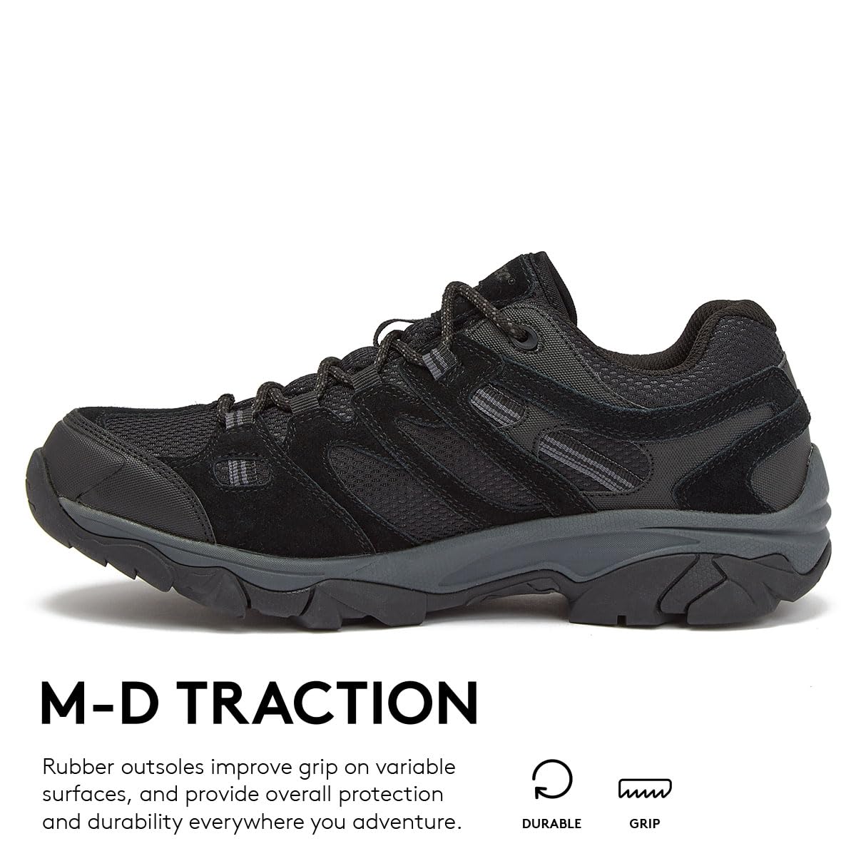 HI-TEC Ravus WP Men's Waterproof Hiking Shoes - Lightweight Breathable Outdoor Trekking & Trail Running Footwear (Sizes 40-50, Medium/Extra Wide) - Perfect for Mountain Climbing, Backpacking & Camping Adventures