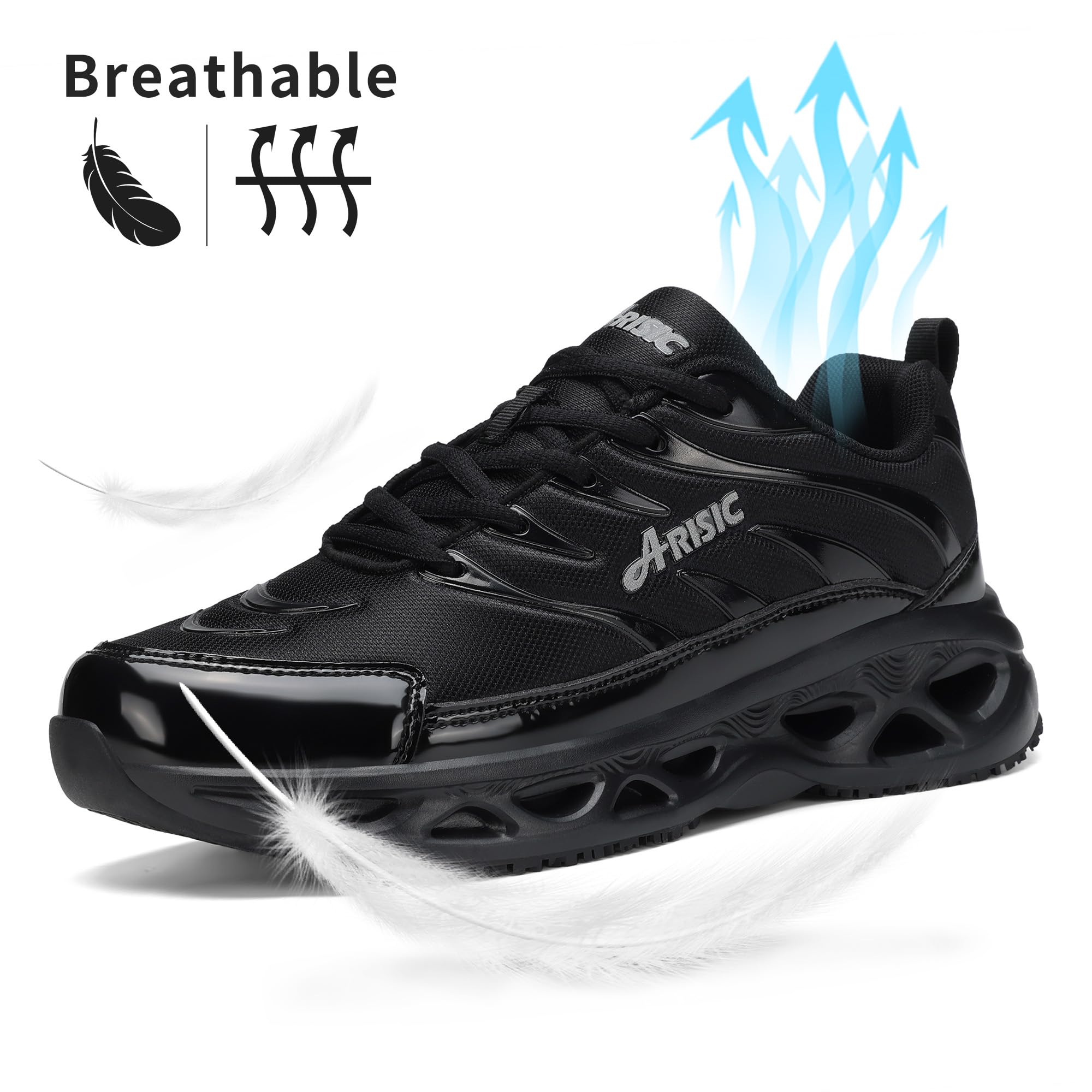**Slip-Resistant Work Shoes for Men & Women - Waterproof Non-Slip Sneakers for Restaurant, Chef & Daily Use - Comfortable & Breathable Walking Shoes**    *(Perfect for kitchen staff, healthcare workers, warehouse jobs & outdoor activities)*