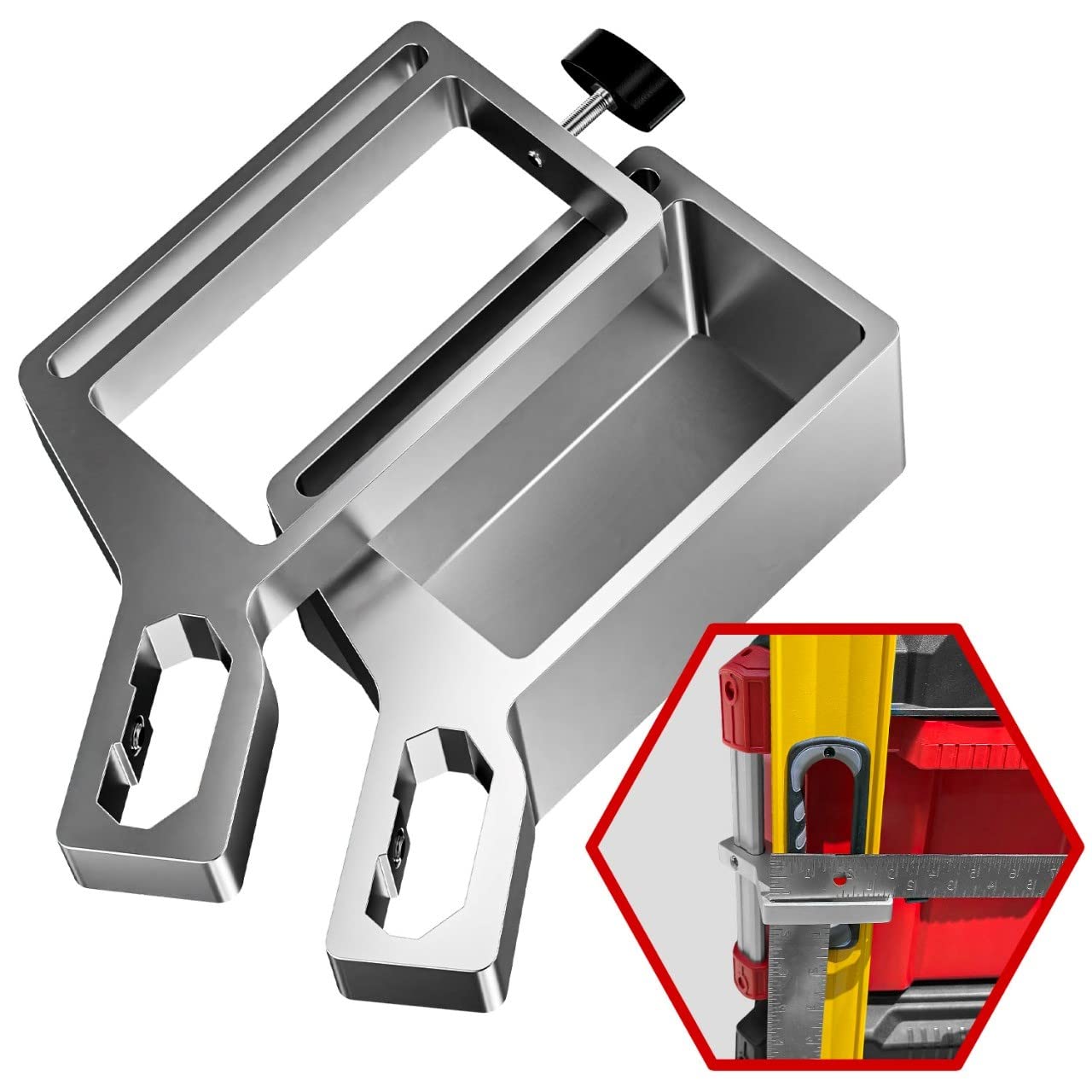 Alpha Engineered Level Mount Holder for Milwaukee Packout Tool Box - Durable Tool Organization Solution for Construction Sites, Workshops & Jobsite Storage