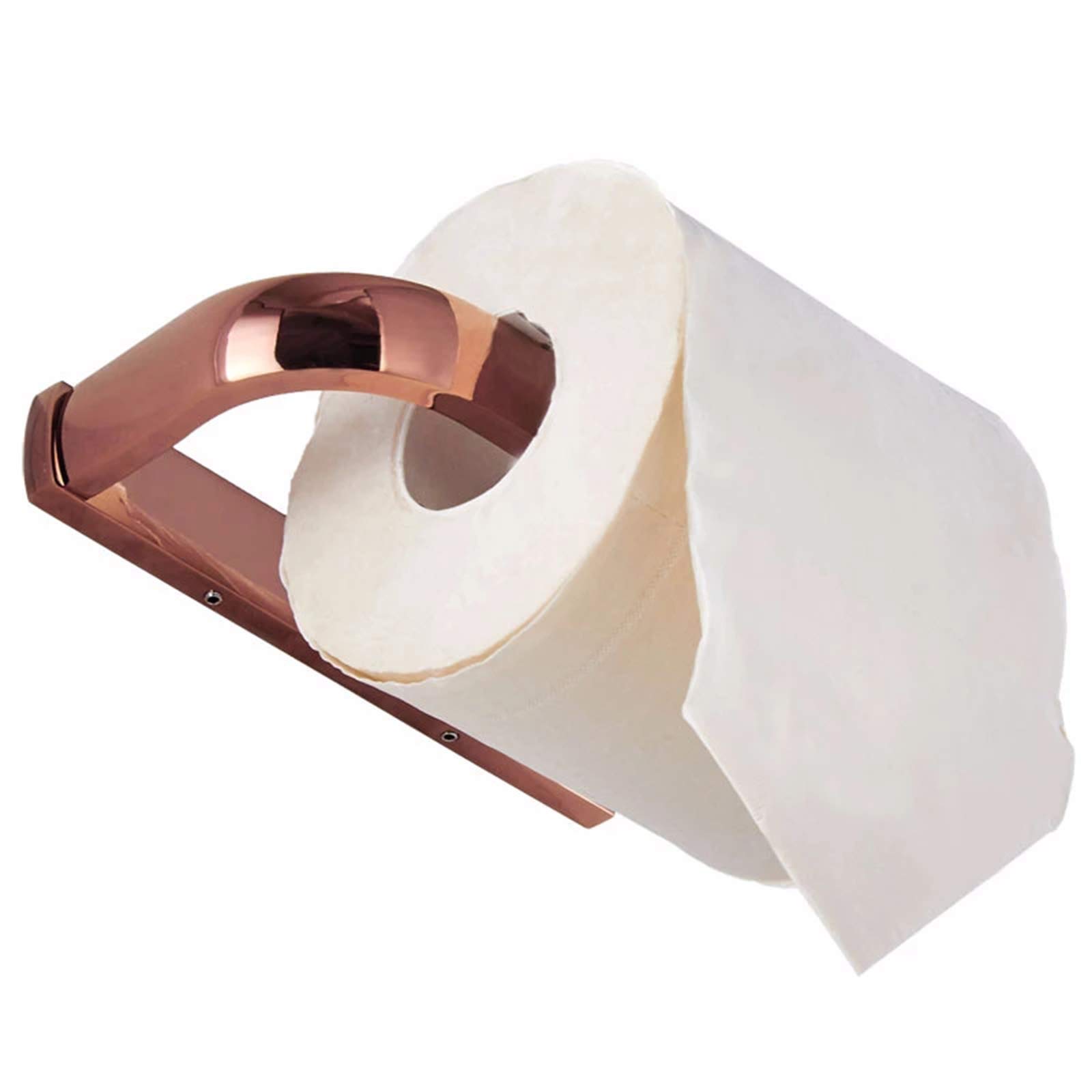 Luxury Rose Gold Bathroom Accessories Set - Brass Paper Holder, Towel Bar, Robe Hook & Towel Ring - Modern Bathroom Hardware with Concealed Screws for Any Decor | Perfect for Spa, Hotel & Home Bathroom Upgrade