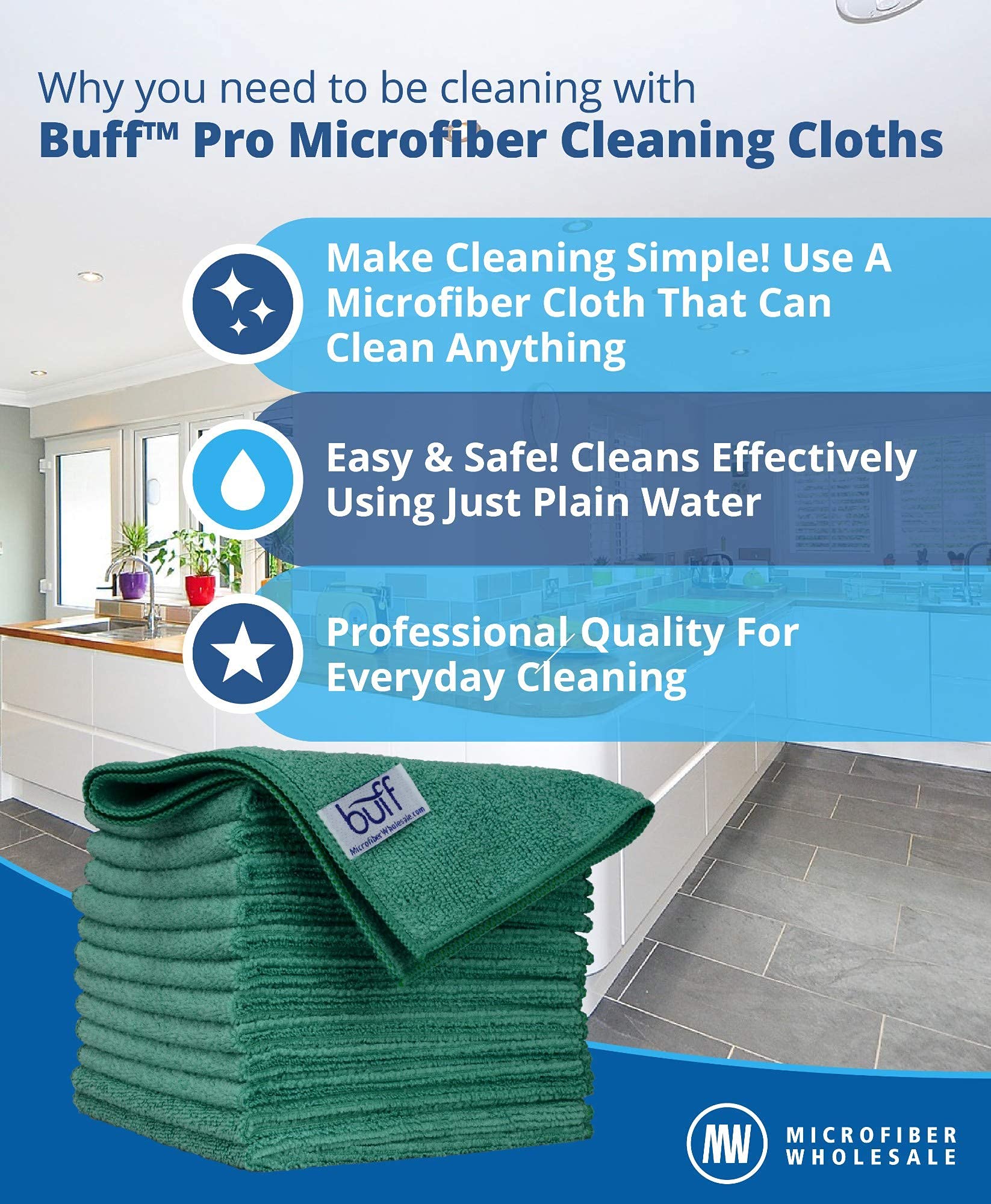 Premium Microfiber Cleaning Cloths Bulk Pack - 384 Count, 12