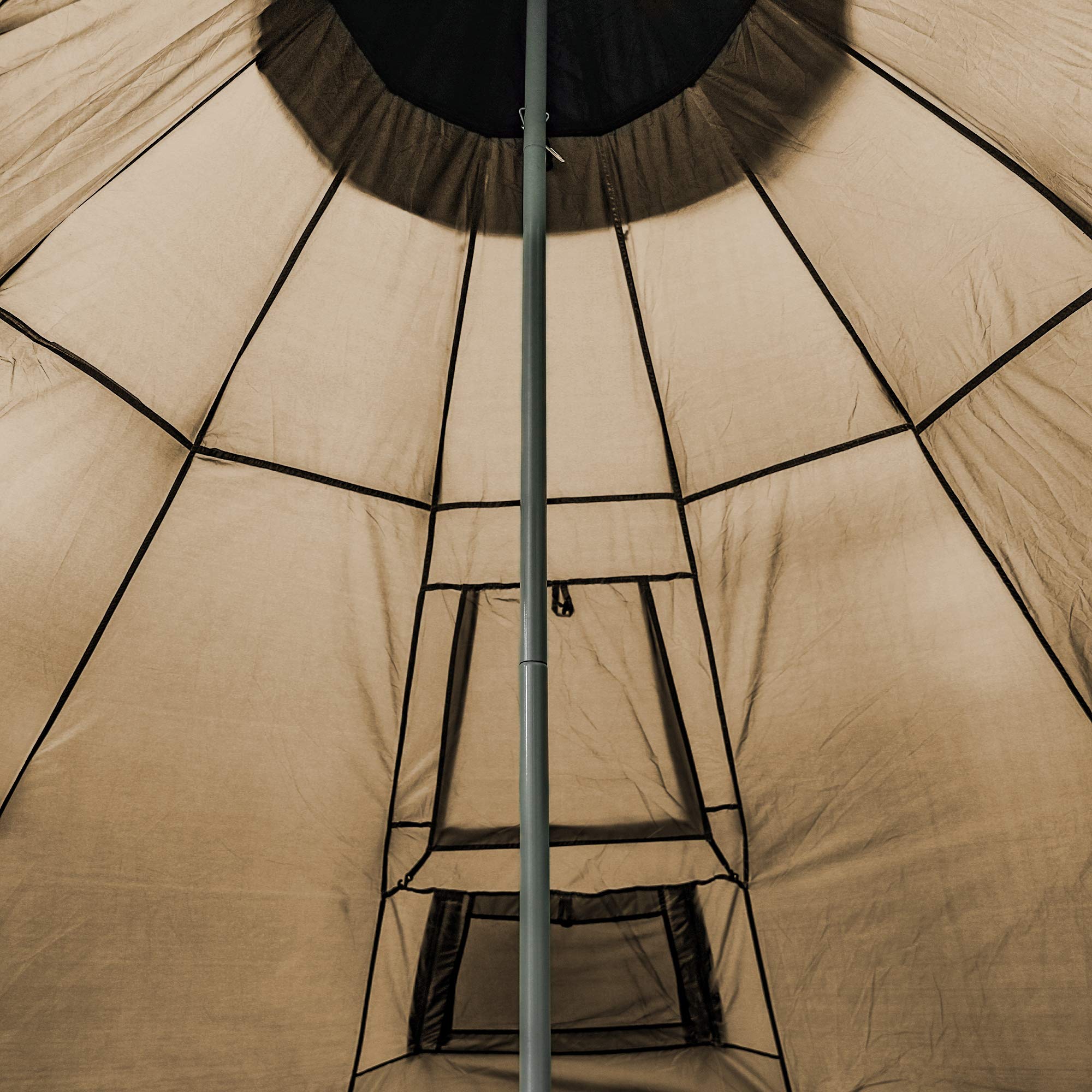 BaiYouDa 3-4 Person Family Camping Teepee Tent - Waterproof & Rainproof Outdoor Shelter for Camping, Hiking & Holidays - Perfect for Backyard Adventures, Beach Trips & Family Bonding